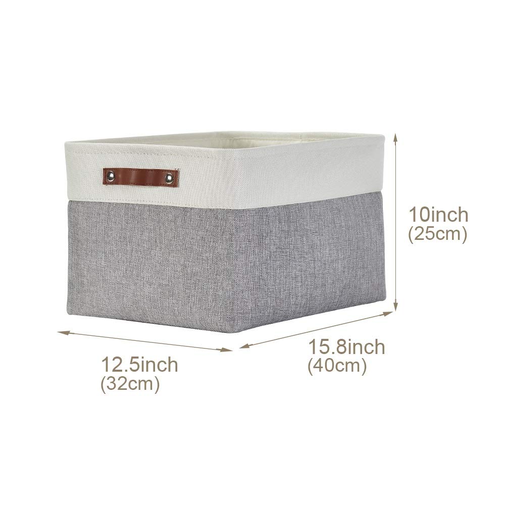 DECOMOMO Fabric Storage Bins - XL 4-Pack Grey & White Storage Baskets for Shelves, Closet Organization, Toys, Nursery - Perfect for Home, Office & Kids Room Storage Solutions