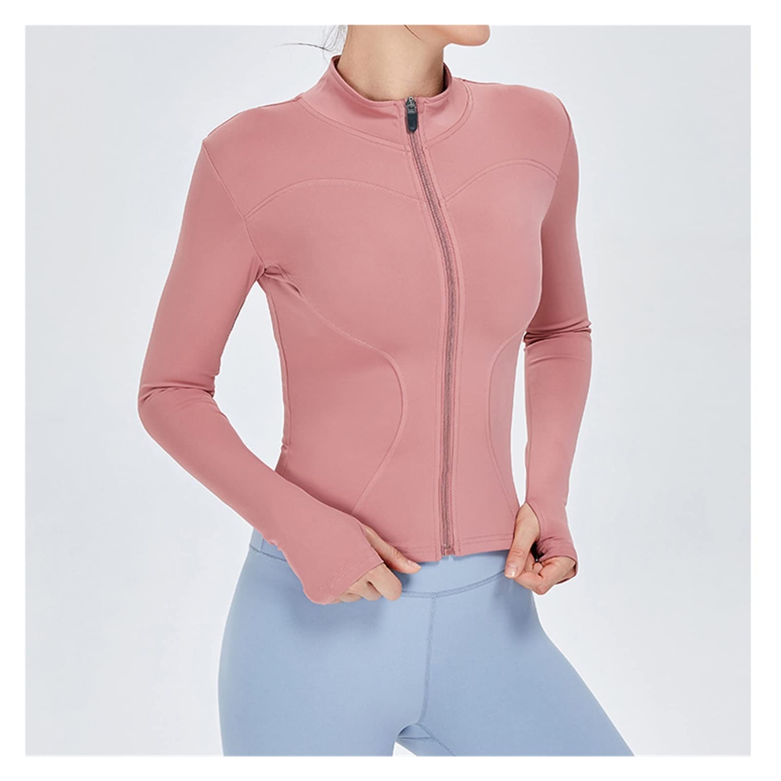 WPYYI Women's Long Sleeve Sports Jacket - Zip Up Fitness Yoga Shirt for Winter, Warm Gym Top Activewear - Perfect for Yoga, Running & Outdoor Workouts
