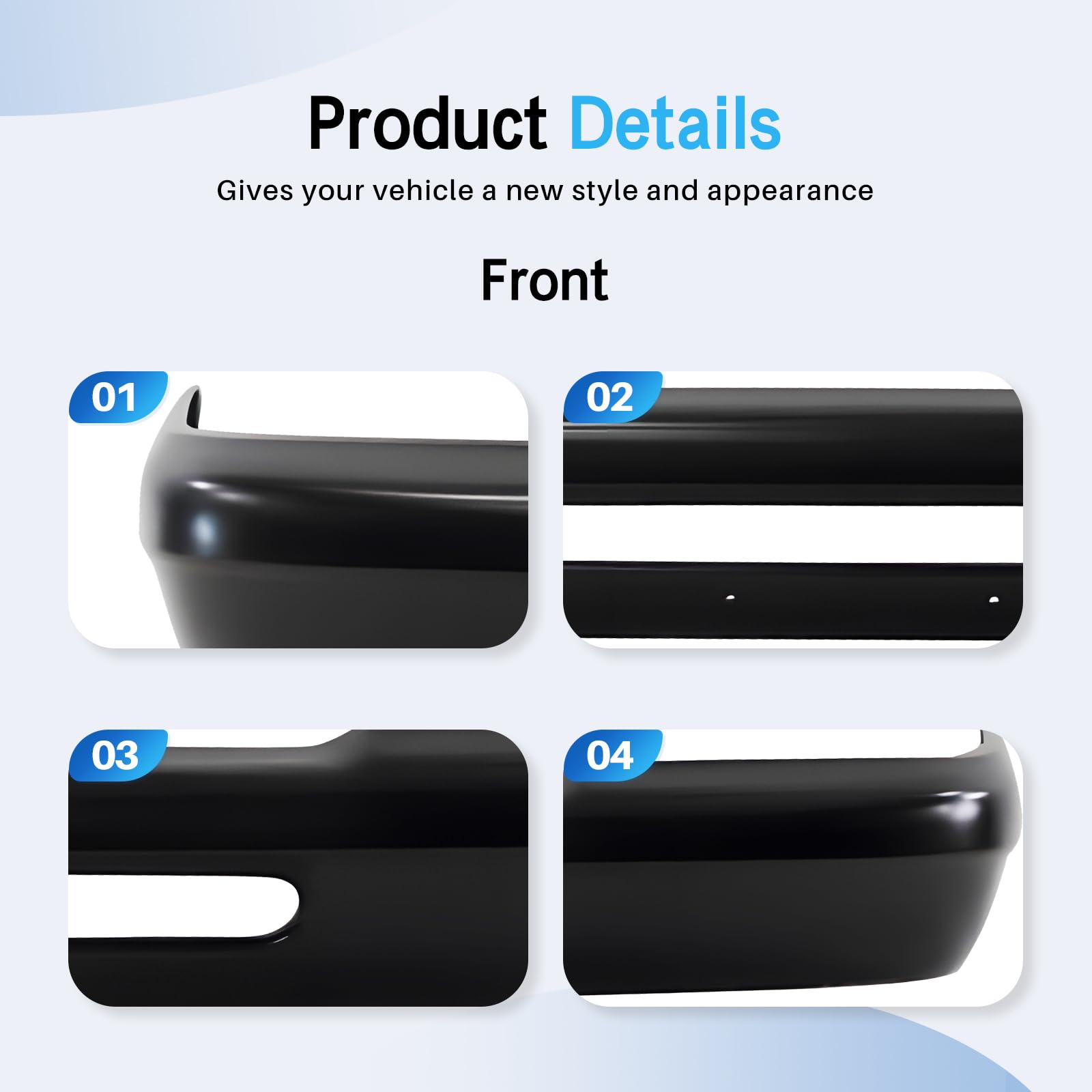 1993-1997 Ford Ranger Front Bumper Replacement - No Fog Light Holes | OEM FO1002243 F37Z17757D Fit | Durable Car Body Part for Off-Road & Daily Driving