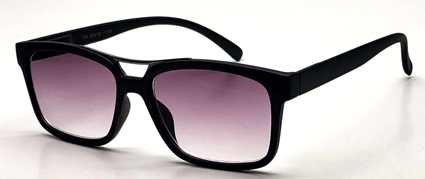 Myopia Glasses for Men & Women - 2 Pairs Rectangular & Square Nearsighted Glasses for Distance Driving | Perfect for Night Driving, Watching TV & Outdoor Activities