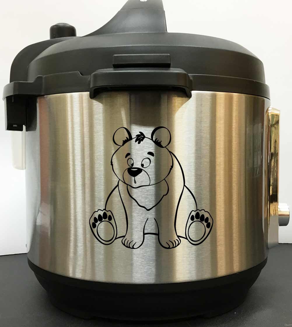 Black Vinyl Honey Bear Decal Sticker for Instant Pot & Pressure Cookers - Cute Kitchen Decor for Appliances, Laptops, Water Bottles