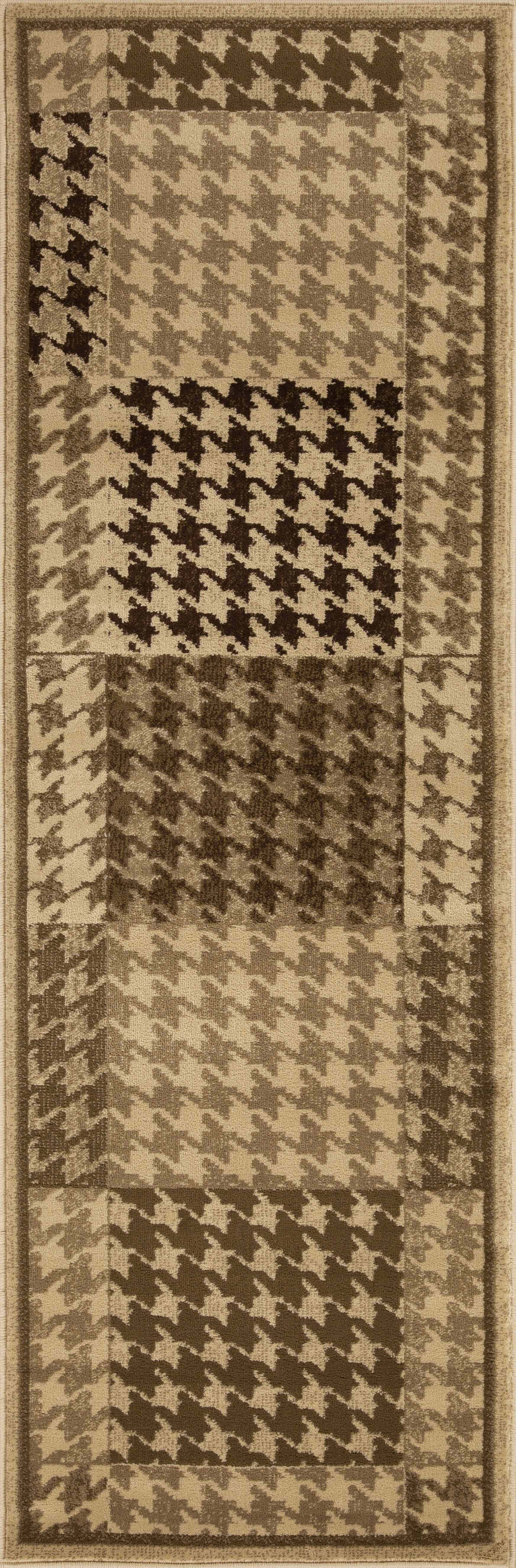 Abstract Checkered Geometric Border Indoor Area Rug - Non-Slip Soft Living Room Carpet, Bedroom Runner Rug for Home Decor, Office, Dorm