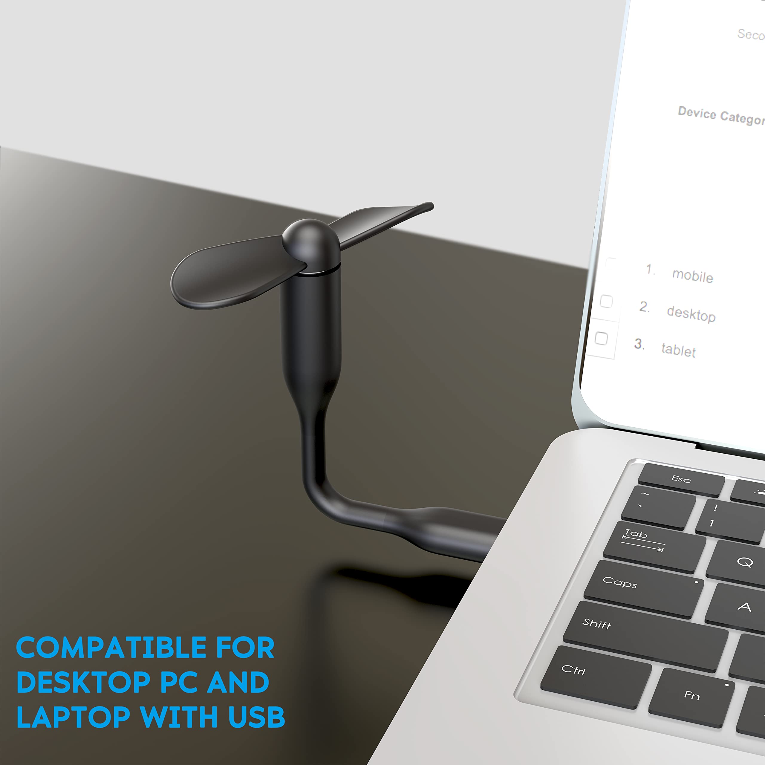 NEWTOP Mini USB & OTG Pocket Fan - Portable Adjustable Flexible Cooling Fan for Smartphone, Laptop, Travel - Ideal for Office, Home, Outdoor & Car Use - Stay Cool While Working, Gaming or Traveling