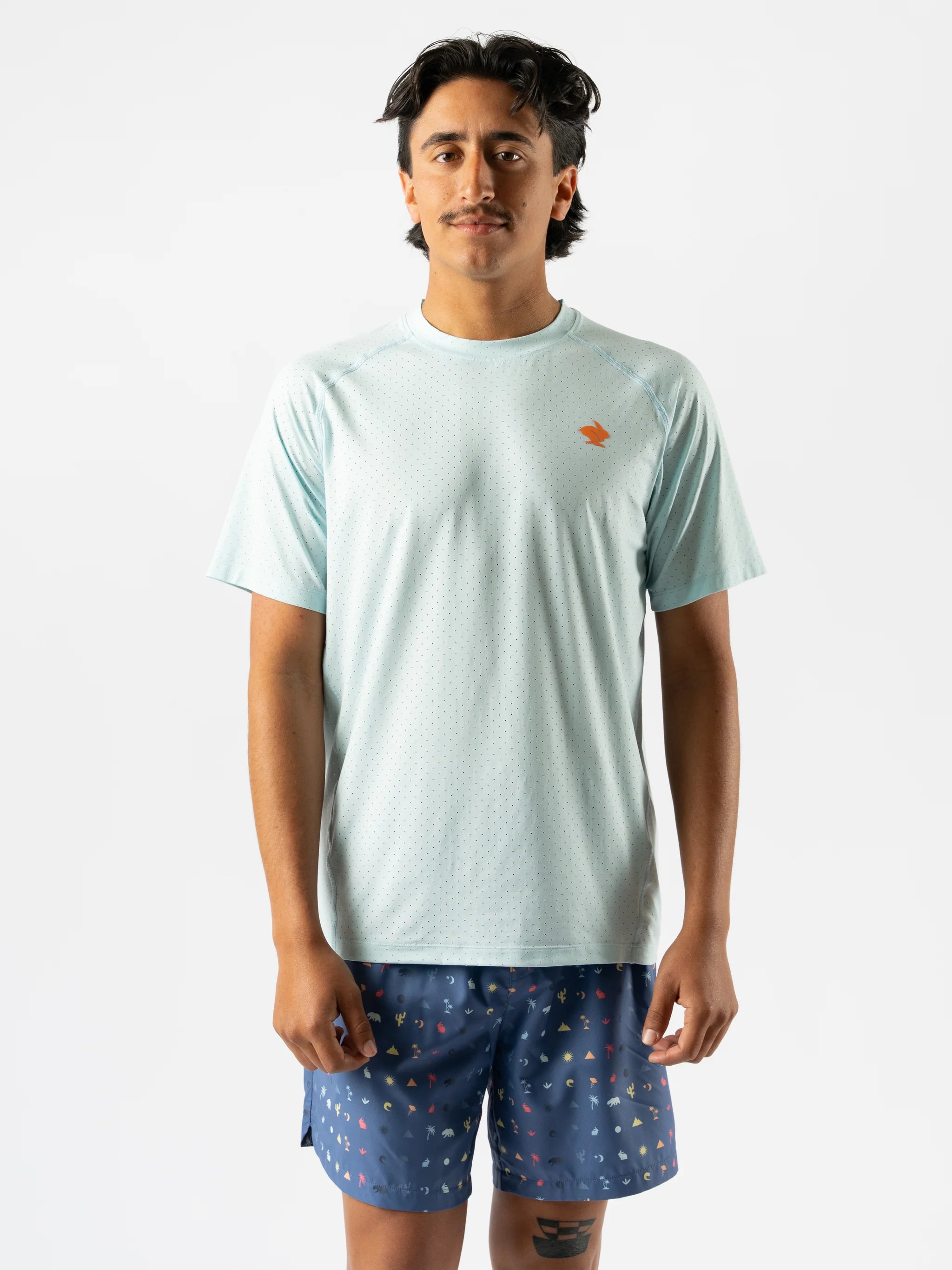 Men's Ice Perf Short Sleeve T-Shirt - Blue Glow | Cool & Comfortable Summer Wear for Casual Outings & Gym Workouts