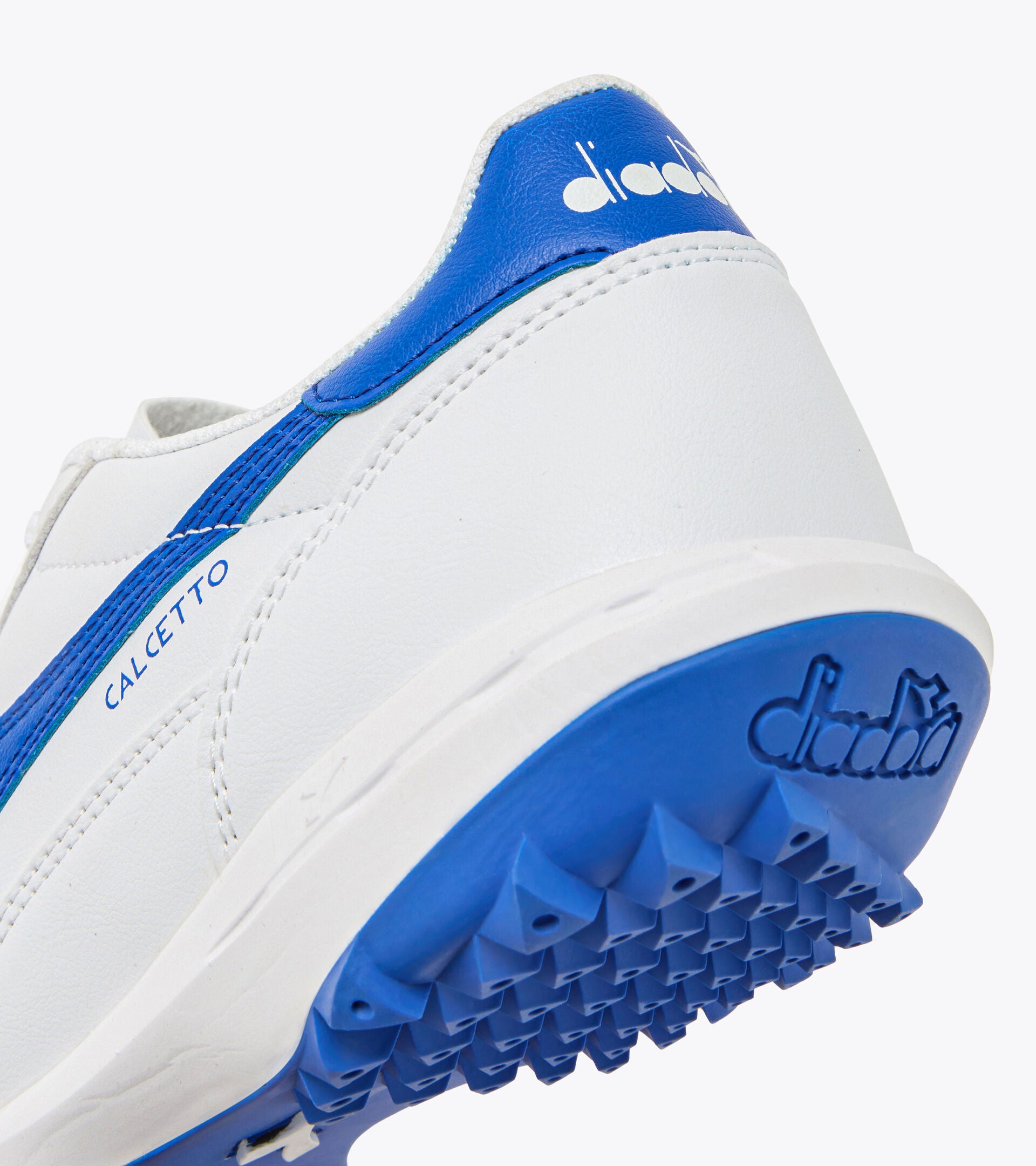 Diadora Calcetto II LT Turf Soccer Shoes for Men - White/Royal Blue - Indoor/Outdoor Artificial Grass Football Cleats - Perfect for Training & Matches