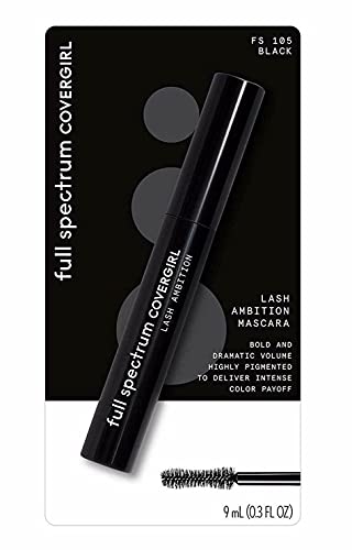 COVERGIRL Full Spectrum Lash Ambition Mascara - Volumizing & Lengthening Black Mascara (0.3 fl oz) - Perfect for Everyday Wear & Special Occasions