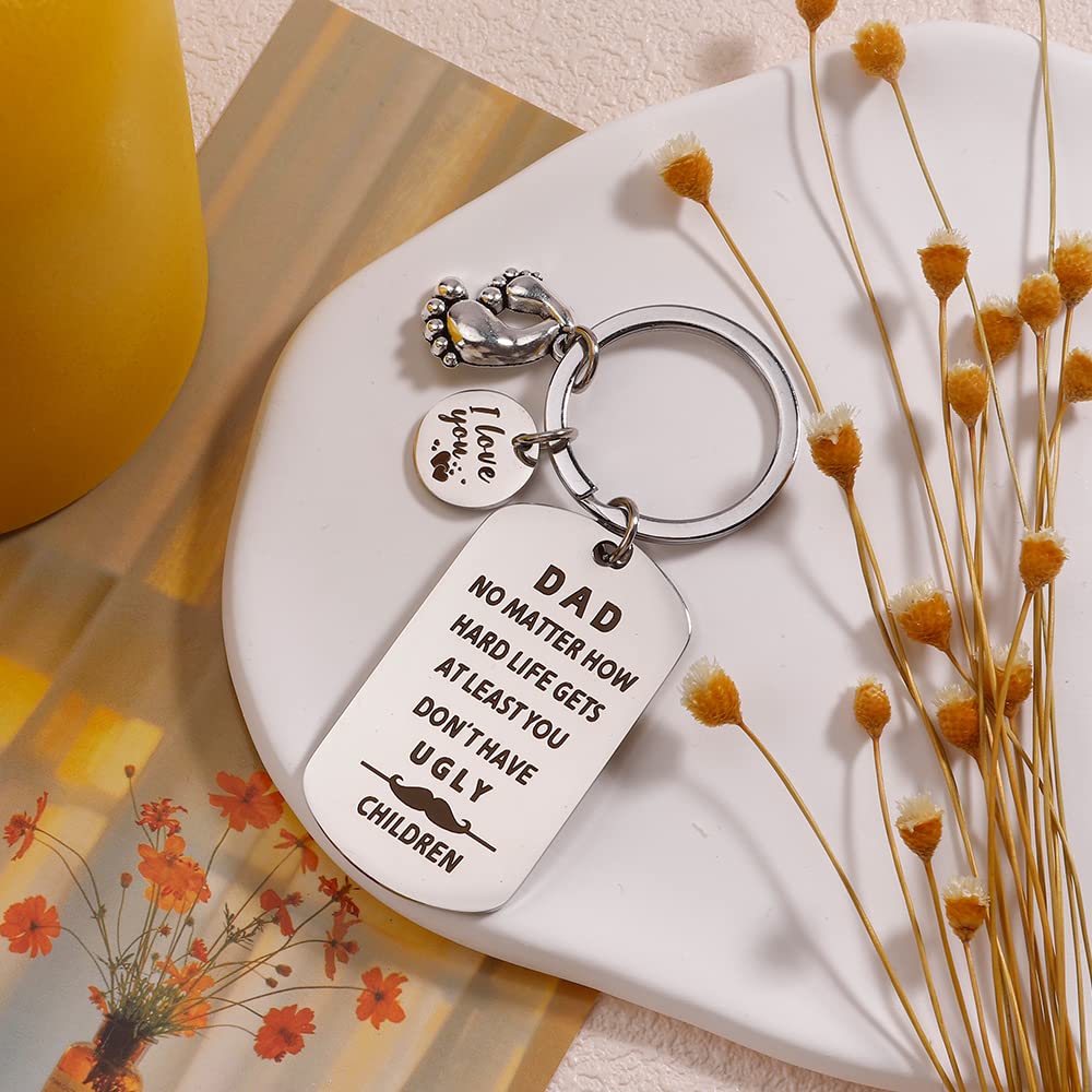 Personalized Engraved Keychain for Dad - Unique Father's Day Gift Idea, Birthday Present from Daughter - Perfect for Everyday Carry, Special Occasions & Keepsakes