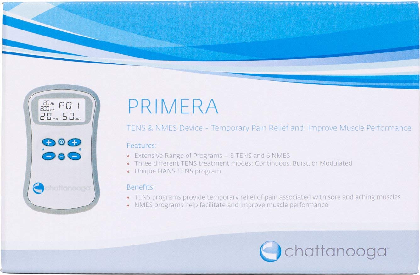 Chattanooga Primera TENS NMES Unit with HAN Waveform - Pain Relief & Muscle Stimulator for Physical Therapy, Sports Recovery & Chronic Pain Management