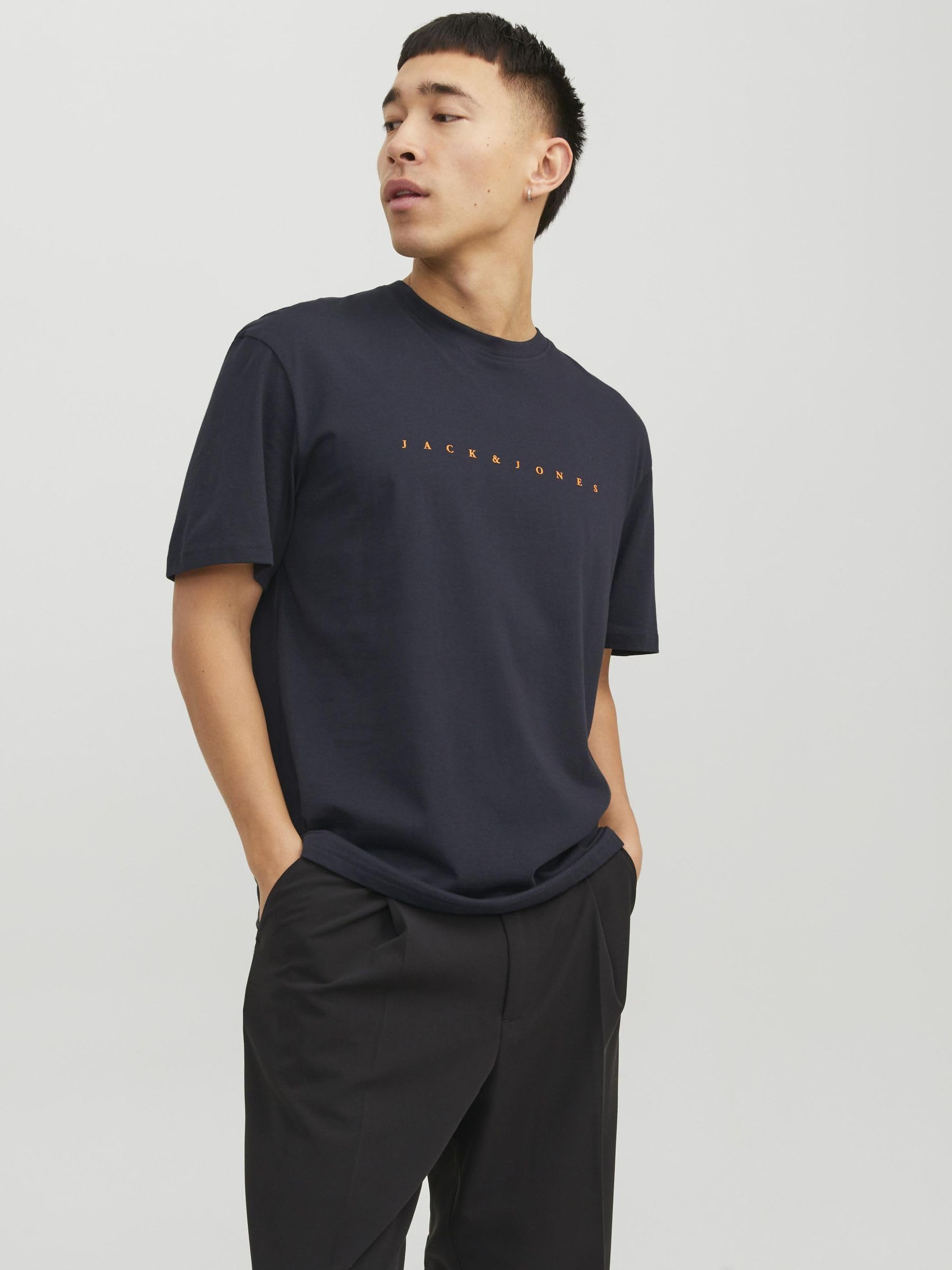 JACK & JONES Men's JJESTAR JJ TEE SS NOOS Cotton T-Shirt - Casual Short Sleeve Crew Neck Top for Everyday Wear, Street Style & Outfits