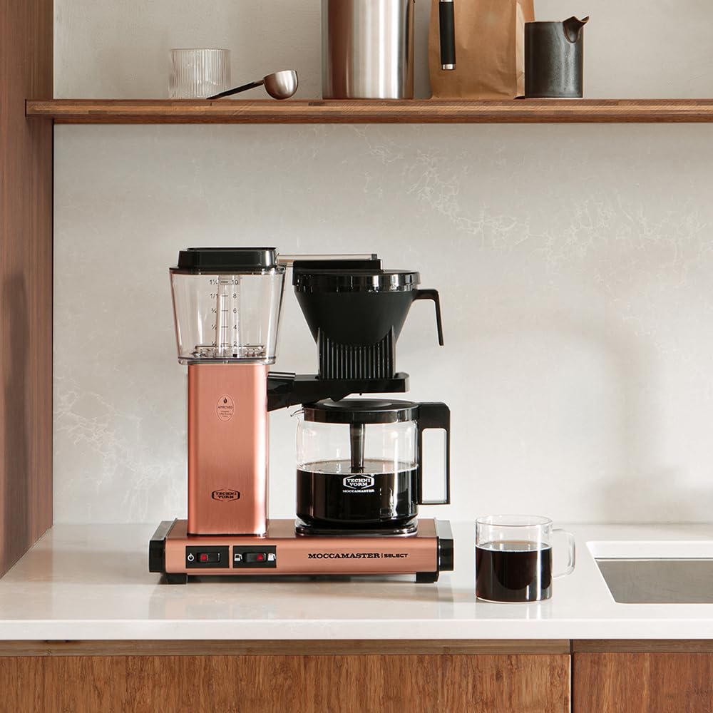 Moccamaster KBG Select Coffee Maker - 1.25L Copper Drip Filter Coffee Machine for Home & Office Brewing | Perfect for Breakfast, Meetings & Entertaining Guests