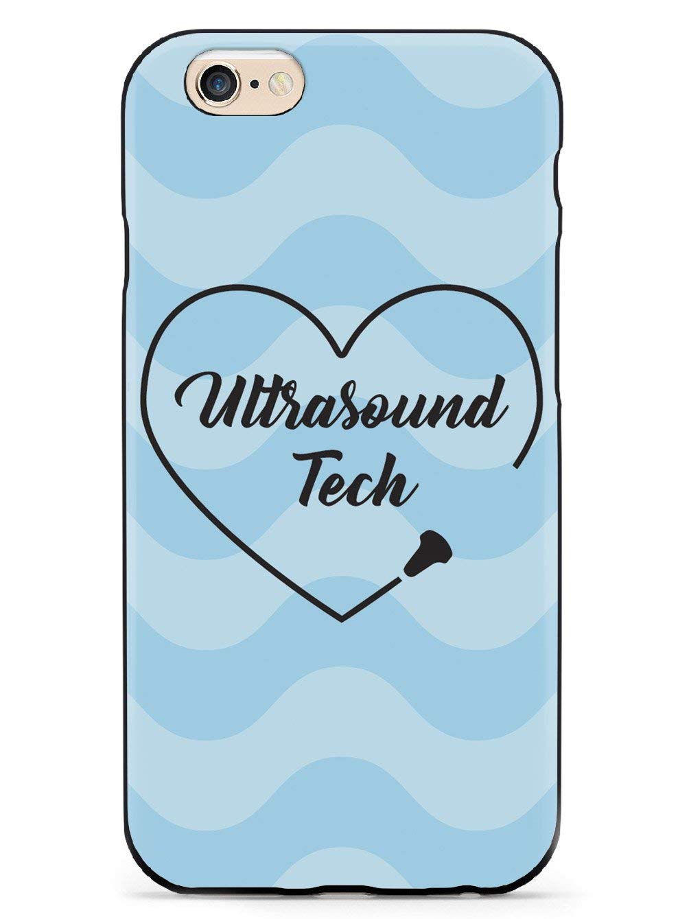 Premium 3D Textured Protective Phone Case for Apple iPhone 6 Plus/6s Plus - Shockproof & Anti-Slip Cover - Perfect for Ultrasound Technicians & Healthcare Professionals - Black