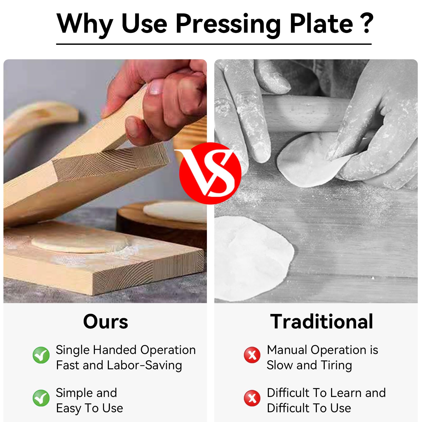 5-Inch Wooden Tortilla Press Maker - Handmade Roti & Quesadilla Maker for Mexican Cuisine | Perfect for Making Tortillas, Roti, Patacones & Dough Pressing at Home