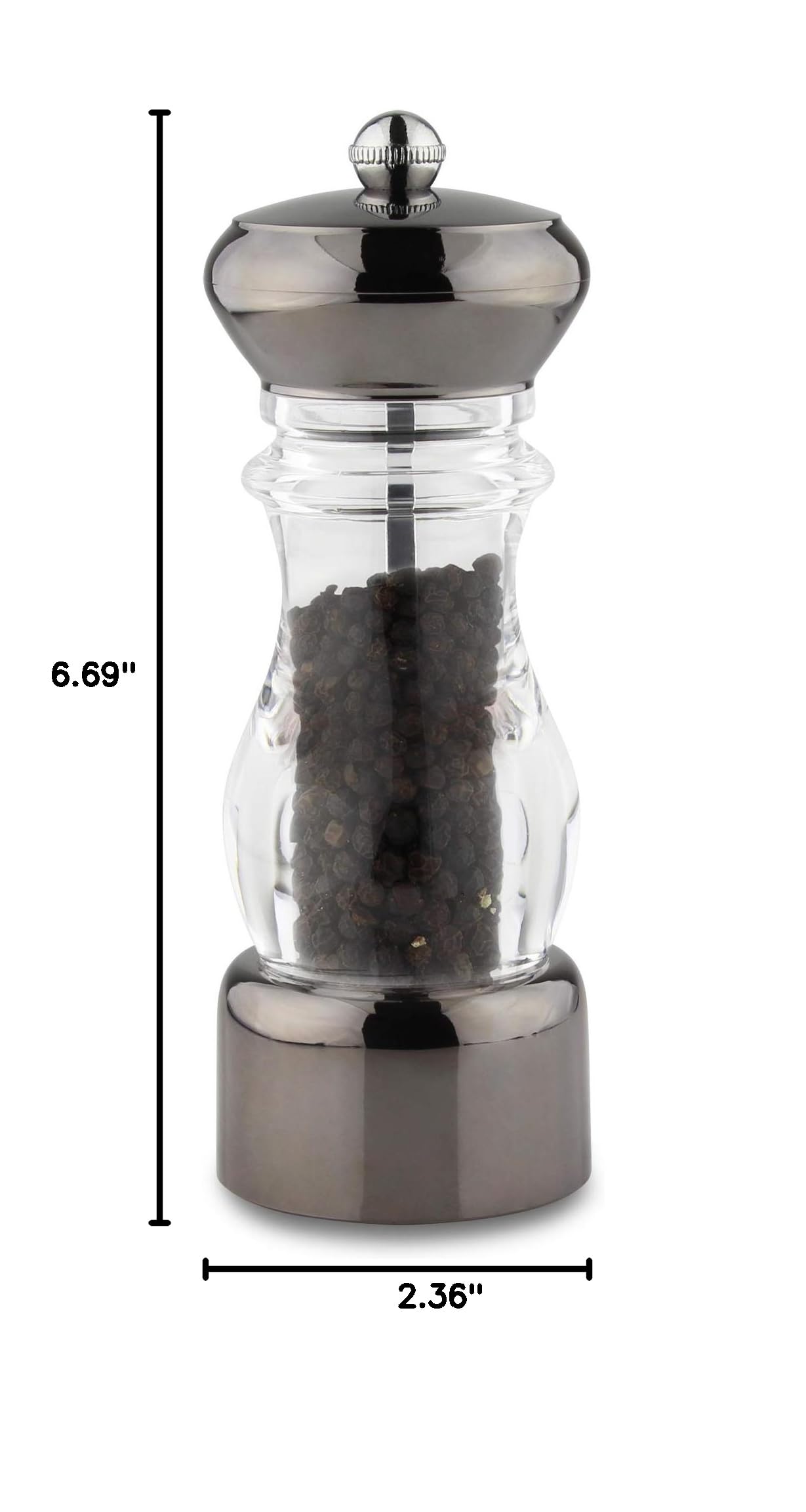 Premium Stainless Steel PM-817GM Salt and Pepper Grinder Set - 17cm/6.7