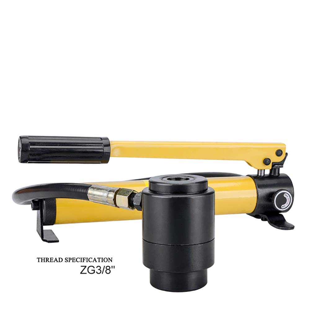 NEWTRY 15T Hydraulic Hole Digger & Metal Hole Punch Tool Kit - Heavy Duty Hydraulic Hole Maker for Metal, Wood & Concrete - Perfect for Construction, Fencing & DIY Projects (Model SYK-15A)