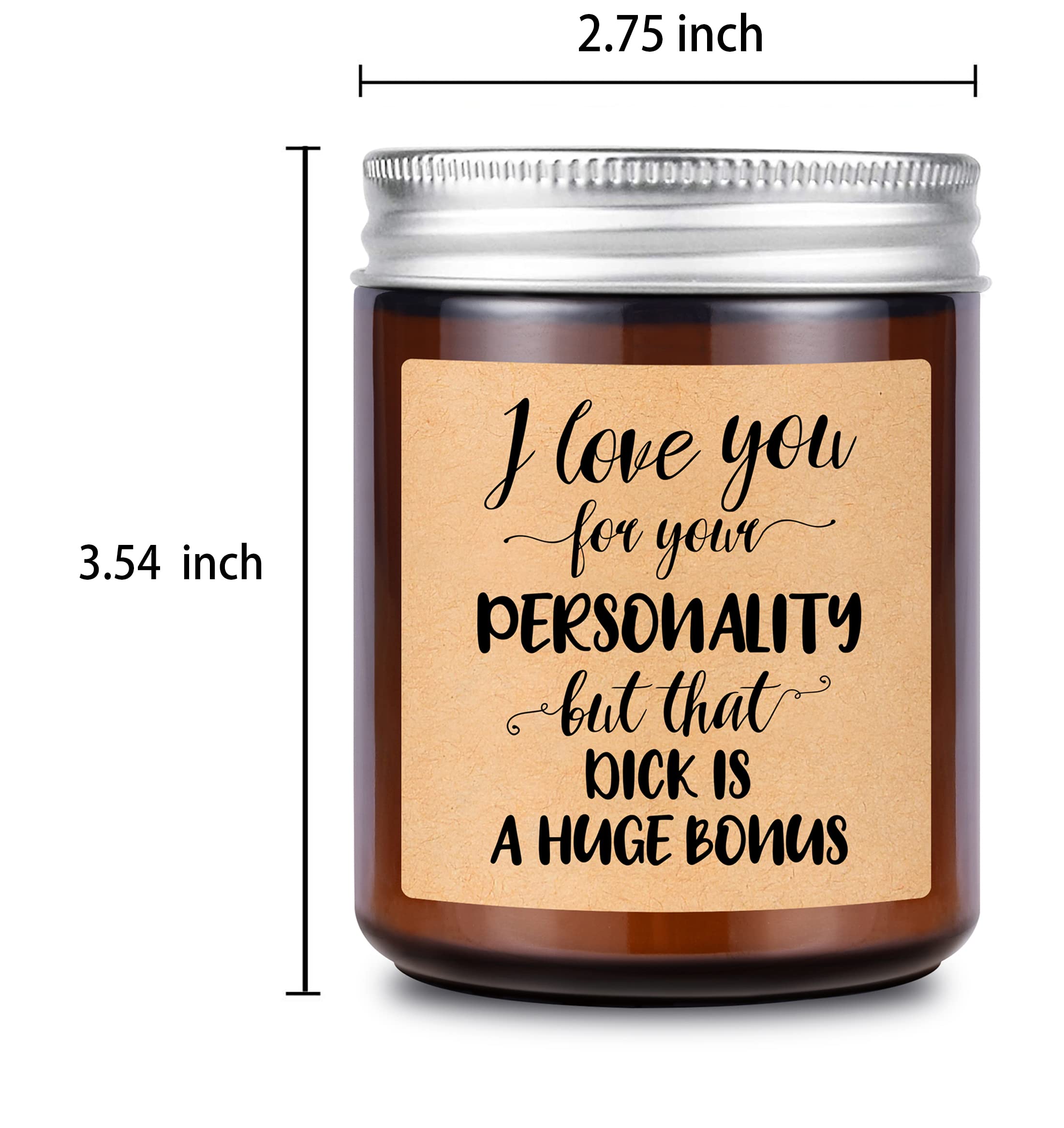 Lavender Scented Candle - Relaxing Aromatherapy Gift for Men, Boyfriend & Husband - Funny Romantic Present for Anniversary, Birthday, Valentine's Day - Perfect for Stress Relief, Home Decor & Romantic Nights