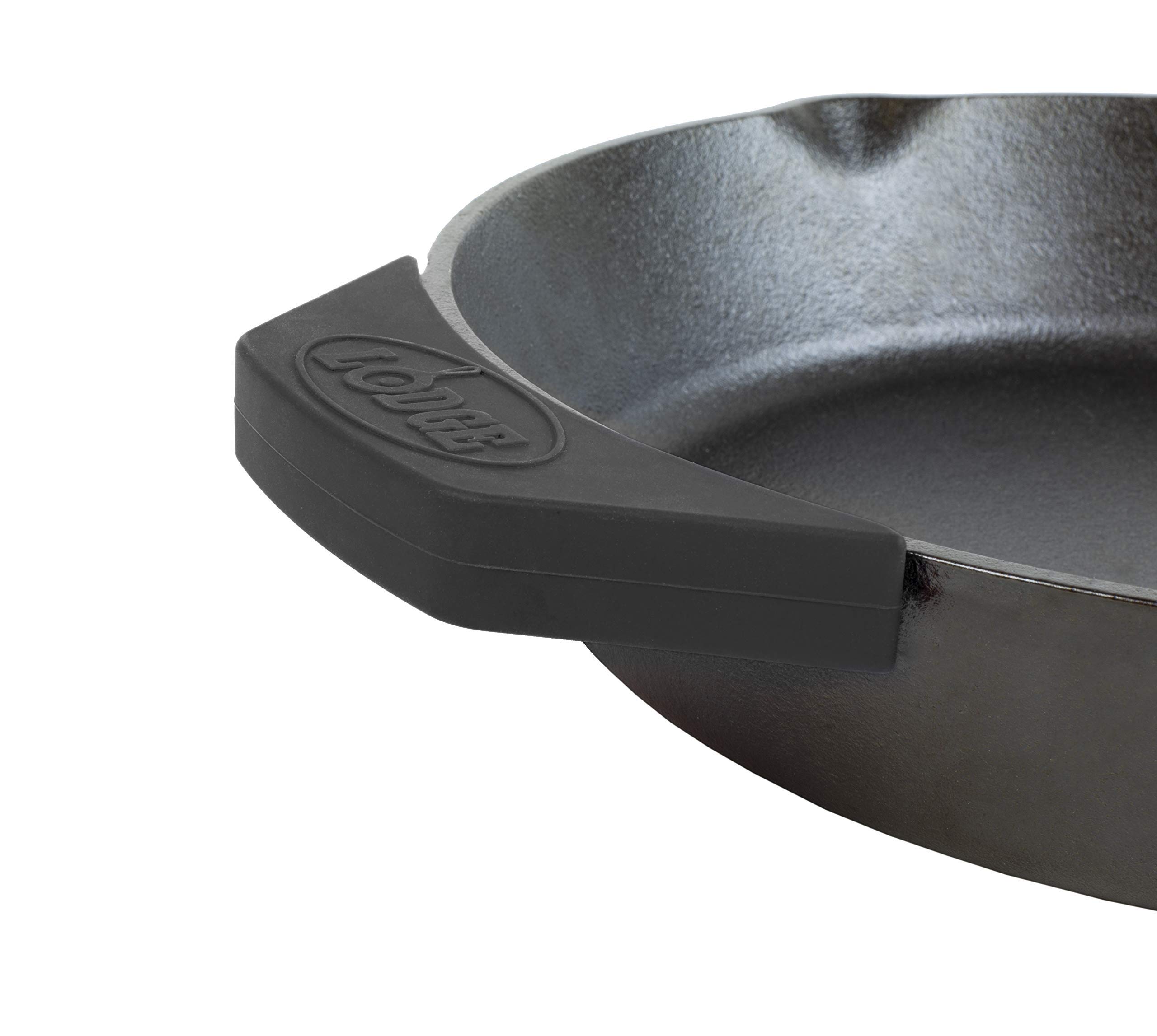 Lodge Cast Iron Serving Pot with Silicone Assist Handle Holder - 5 Quart Dutch Oven for Cooking, Baking & Serving - Perfect for Soups, Stews, Casseroles & Camping