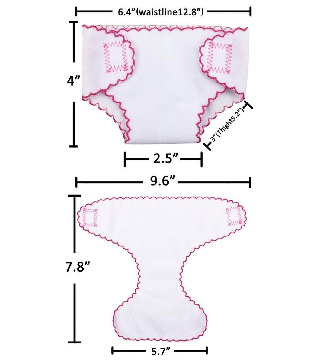 4 Pack Baby Doll Diapers & Underwear for 14-18 Inch Dolls - Soft & Comfortable for Infant Dolls & Baby Girl Toys - Perfect for Role Play, Pretend Play & Doll Accessories