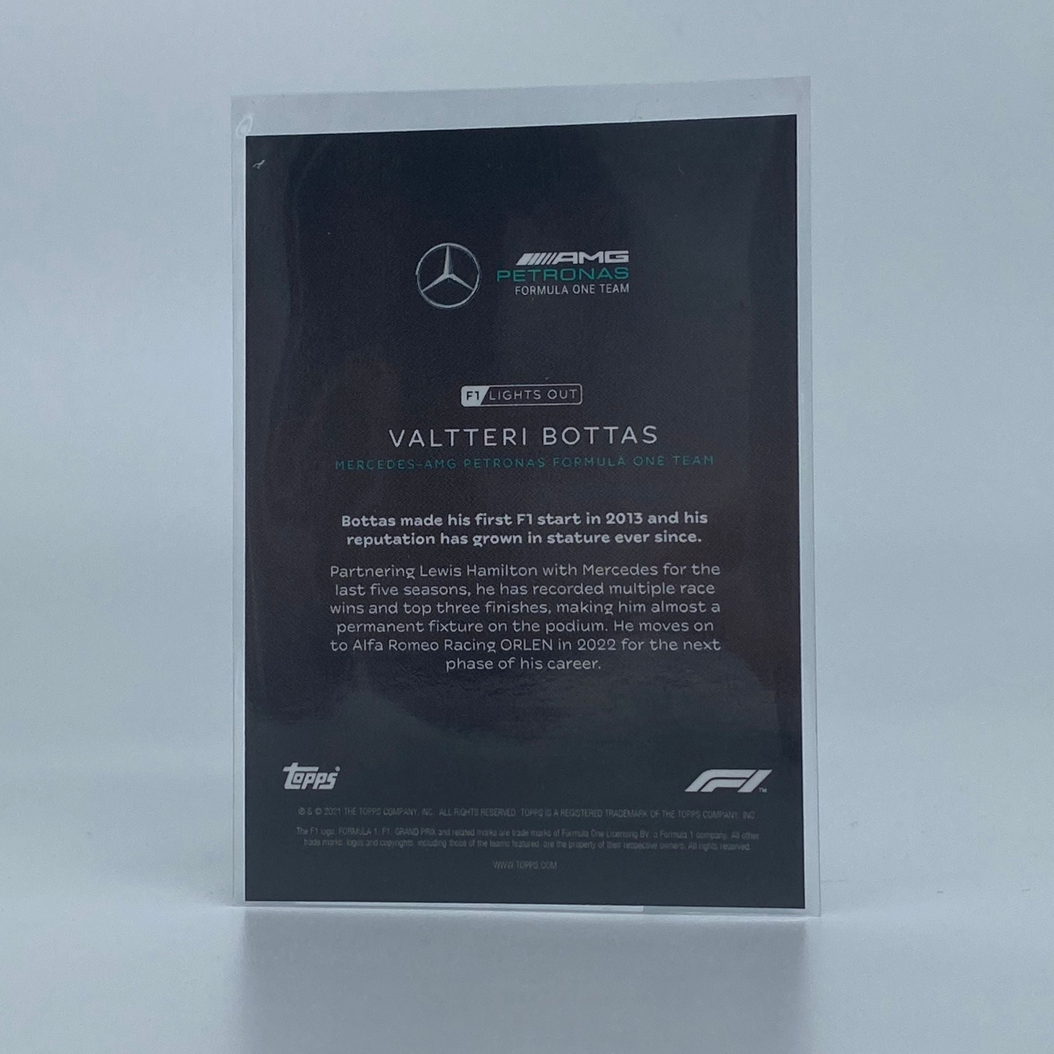 Valtteri Bottas 25/50 Aqua Parallel Racing Driver Cards - Collectible F1 Memorabilia for Fans & Sports Card Enthusiasts - Perfect for Display, Trading, and Gifting