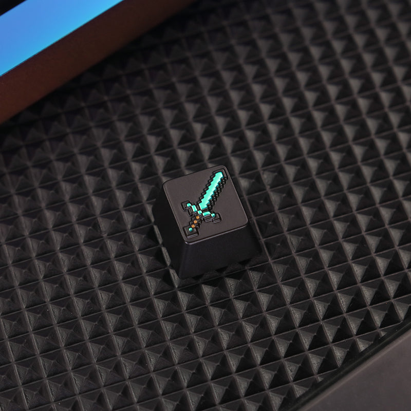 Custom Diamond Sword Mechanical Keyboard - Zinc Aluminum Alloy Metal Keycaps with Electrophoretic Coating for Gaming & Typing | Durable & Personalized Design for PC Gamers & Office Use