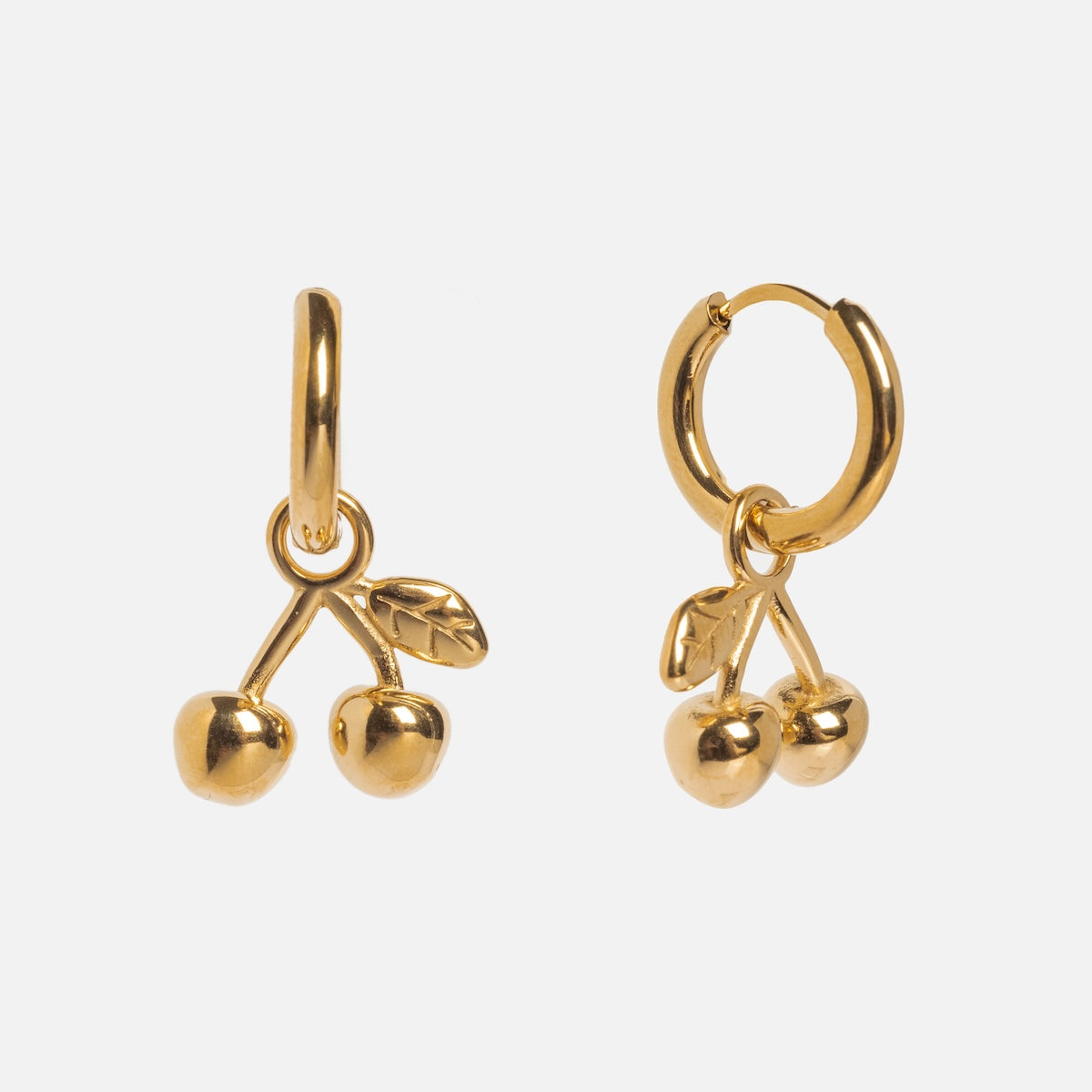 Cherry Charm Huggie Earrings - Dainty Cherry Blossom Stud Earrings for Women, Perfect for Spring & Summer Outfits, Date Nights & Casual Wear
