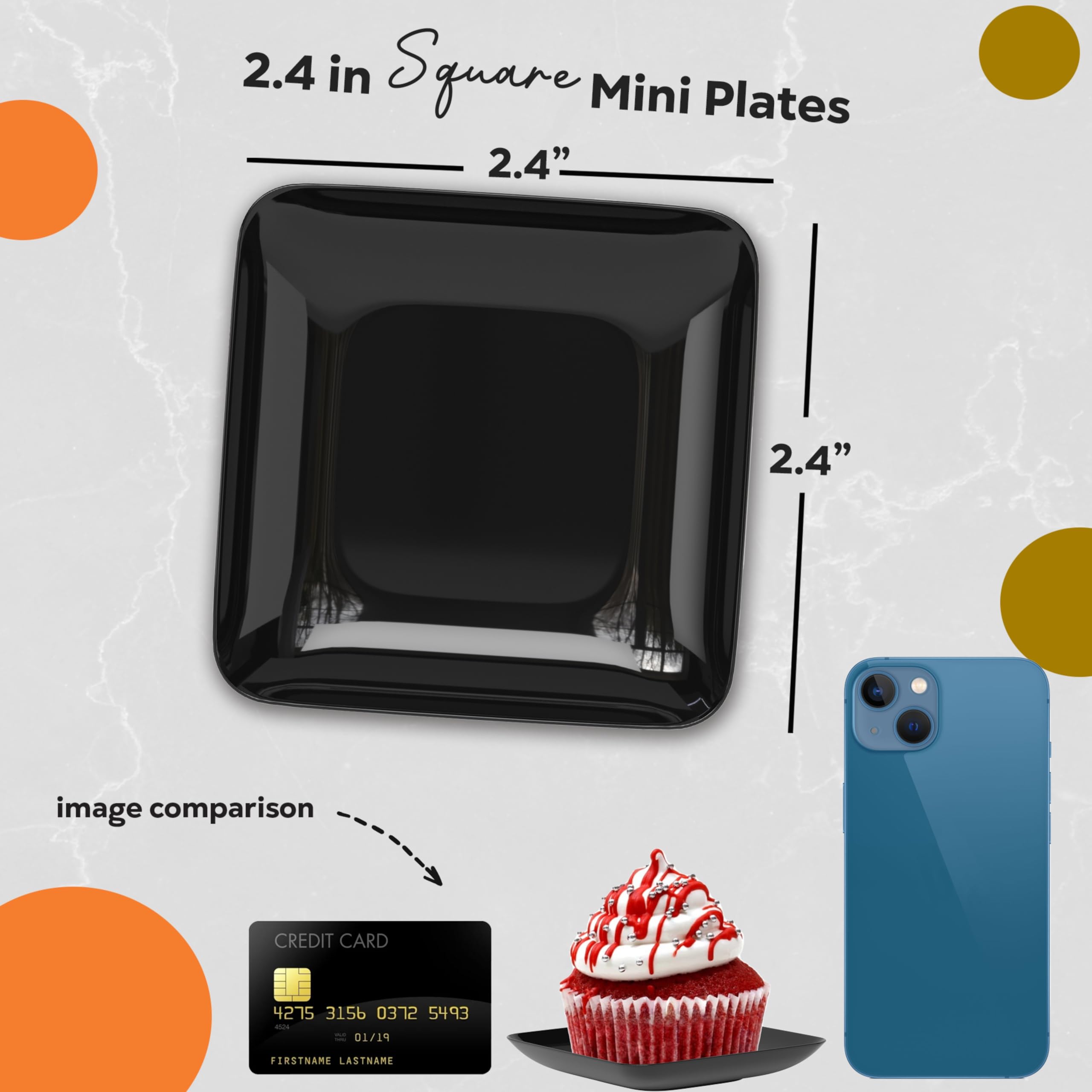 Eco-Friendly Mini Dessert Plates 240-Pack | 2.4