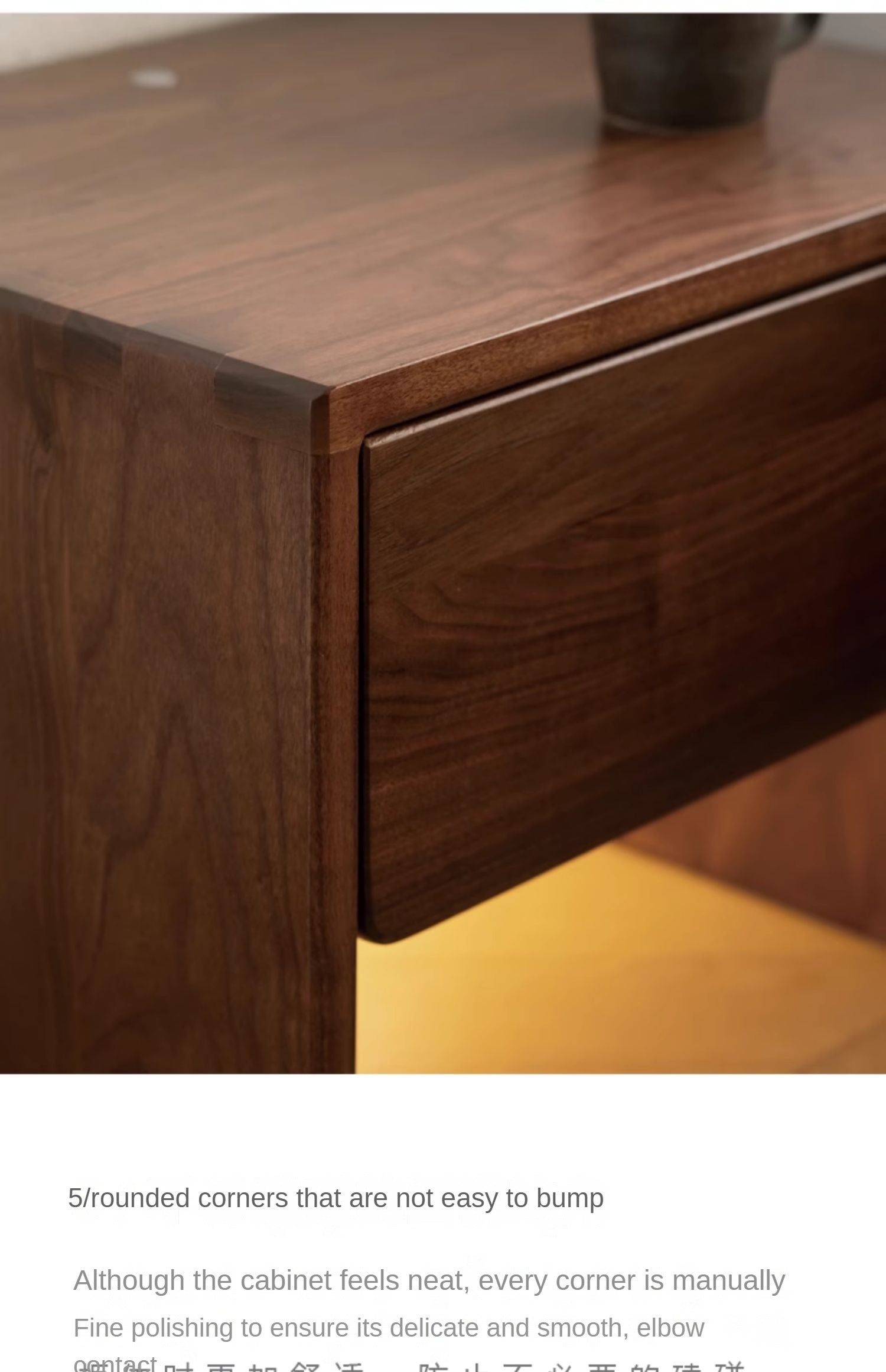 Modern Solid Wood Nightstand - Black Walnut & Ash Wood Bedside Table for Bedroom, Living Room, or Office - Stylish and Functional Storage Furniture