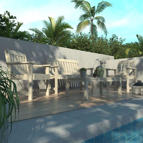 Lehigh 5-Piece Outdoor Garden Conversation Set - Patio Furniture with Cushions for Backyard, Deck, or Poolside Relaxation