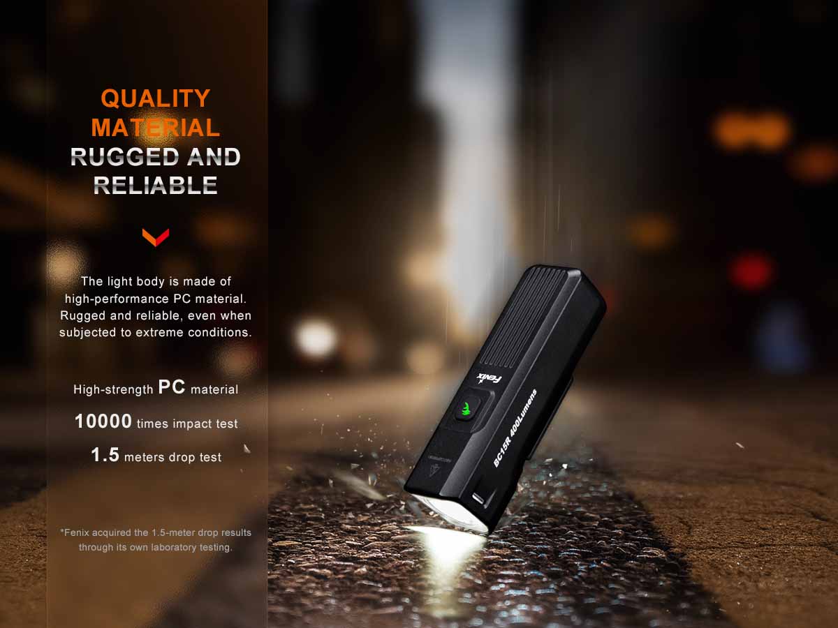Fenix BC15R USB Rechargeable Bike Light - 1200 Lumens Cycling Headlight with 5 Modes, Waterproof Bicycle Headlamp for Night Riding, Commuting & Mountain Biking