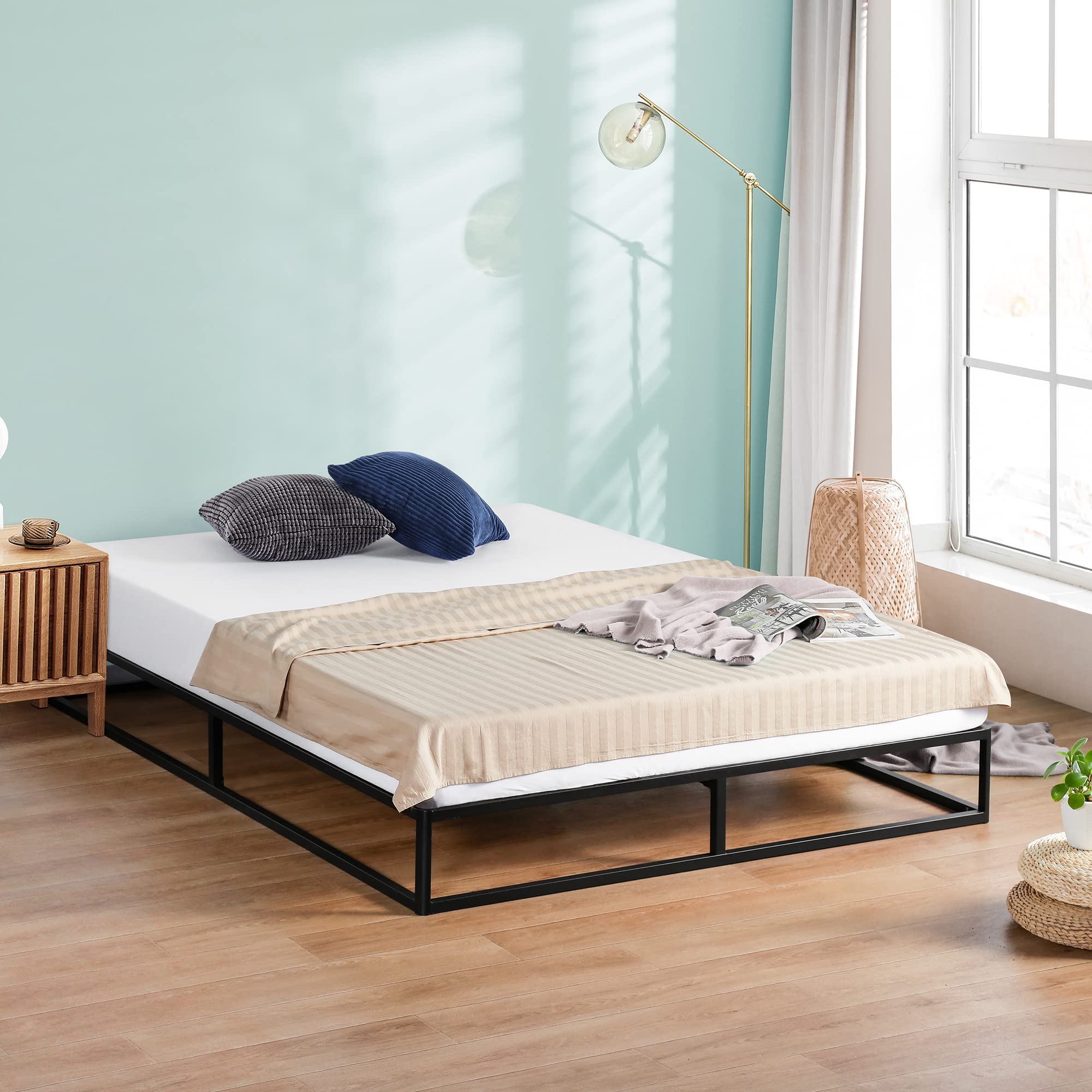 PrimaSleep 9 Inch Dura Metal Platform Bed Frame - Twin Size, Non-Slip Steel Bed Frame with Sturdy Support | Perfect for Small Spaces, Guest Rooms & Kids' Bedrooms