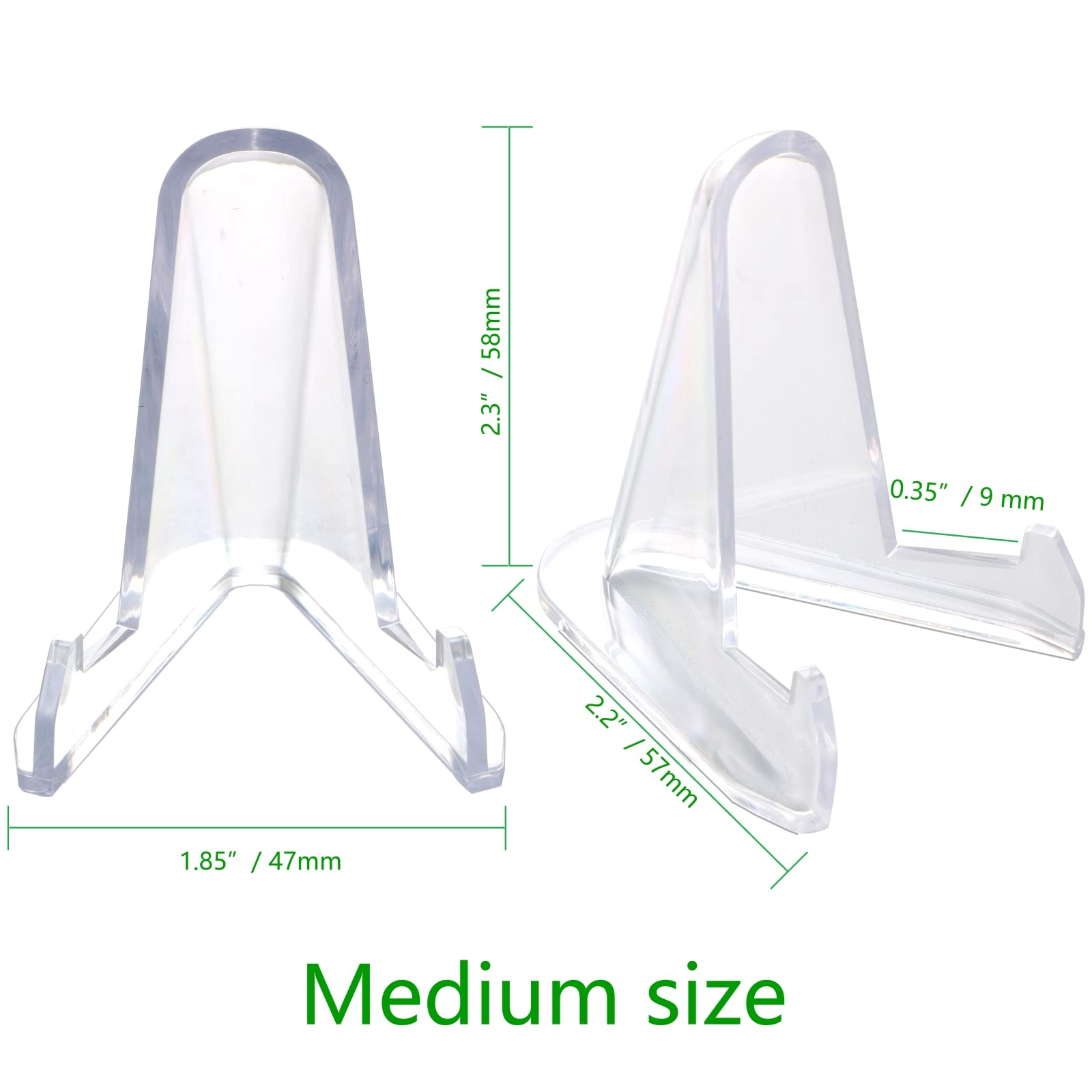 24 Pack Thickened Clear Card Stands - 2.3 Inch Tall Sports Card Holder & Display Stand for Graded Cards, Challenge Medals, Casino Chips - Perfect for Collectors, Gaming Tournaments, and Trade Show Displays