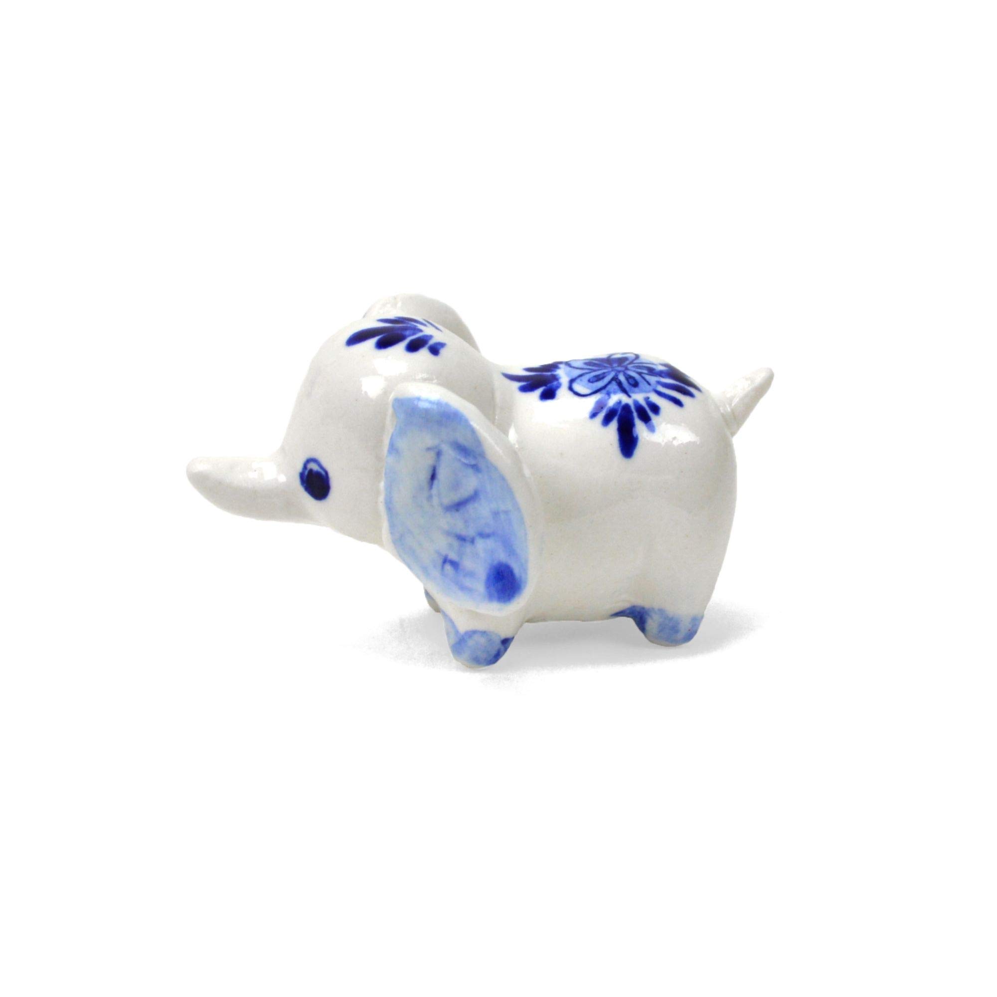 Delft Blue Ceramic Miniature Elephant - Handcrafted European Gift for Collectors & Home Decor | Perfect for Display, Gifting & Dutch-Themed Decorations