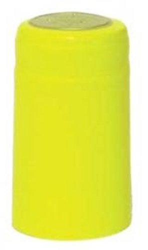 Premium PVC Heat Shrink Capsules with Easy-Tear Tabs for Wine Bottles - 60 Pack (Gloss Yellow) | Perfect for Home Brewing, Wine Bottling & Professional Winemaking