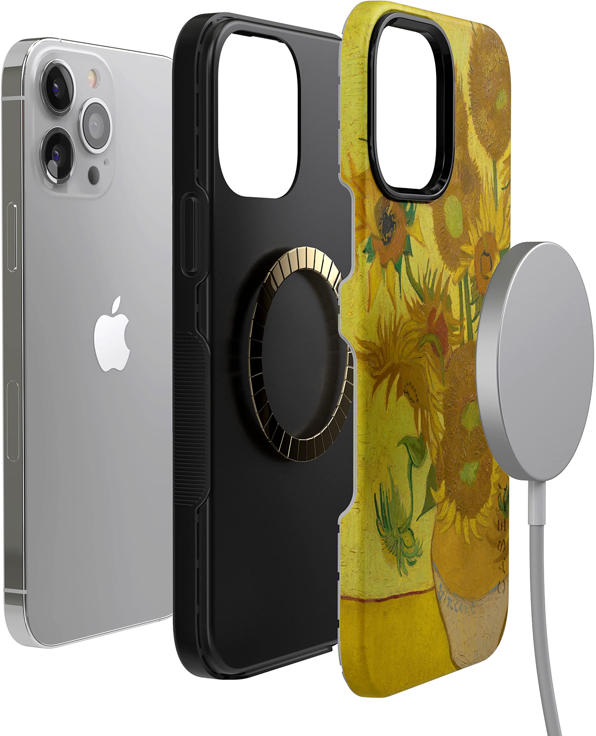 Casely iPhone 13 Pro Floral Case with MagSafe - Van Gogh Sunflowers Design Protective Phone Cover for Women & Men | Perfect for Daily Use, Travel & Gift Giving