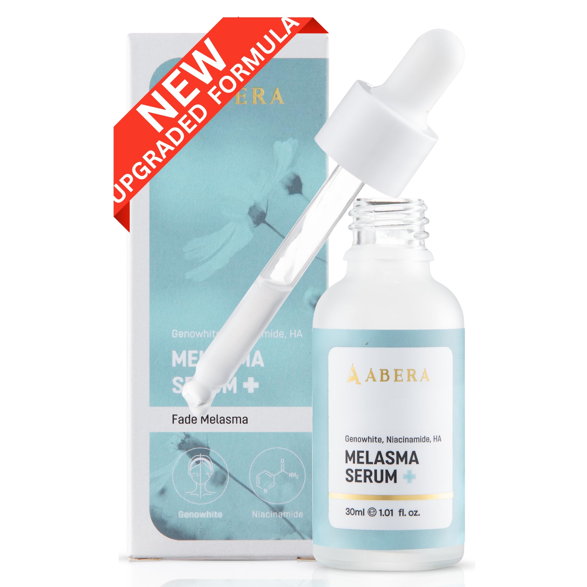 Abera Melasma Serum Plus - Advanced Dark Spot Corrector for Face | Sun Spot, Age Spot & Brown Spot Treatment for Men & Women (1 FL OZ) | Brightens Skin Tone & Reduces Hyperpigmentation | Ideal for Daily Skincare Routine & Post-Sun Care