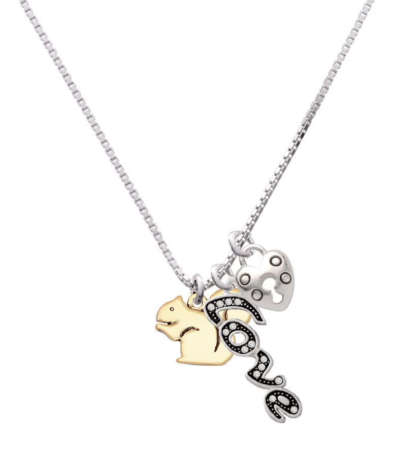 Plated Squirrel Charm Necklace - 18