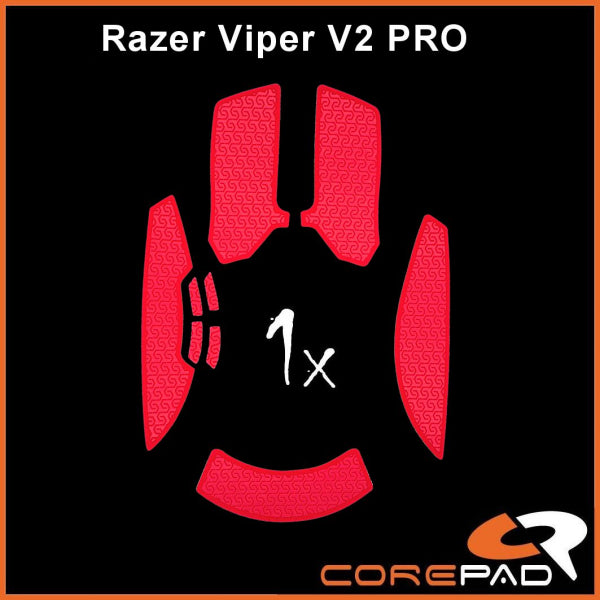 Razer Viper V2 Pro Corepad Soft Grips - Non-Slip Mouse Grip Tape with Flat Edge for Enhanced Gaming Control | Perfect for FPS, MOBA & Esports Tournaments