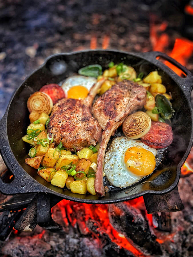 Petromax Cast Iron Fire Skillet with Dual Handles - Perfect for Camping, Outdoor Cooking & Grilling Over Open Flame
