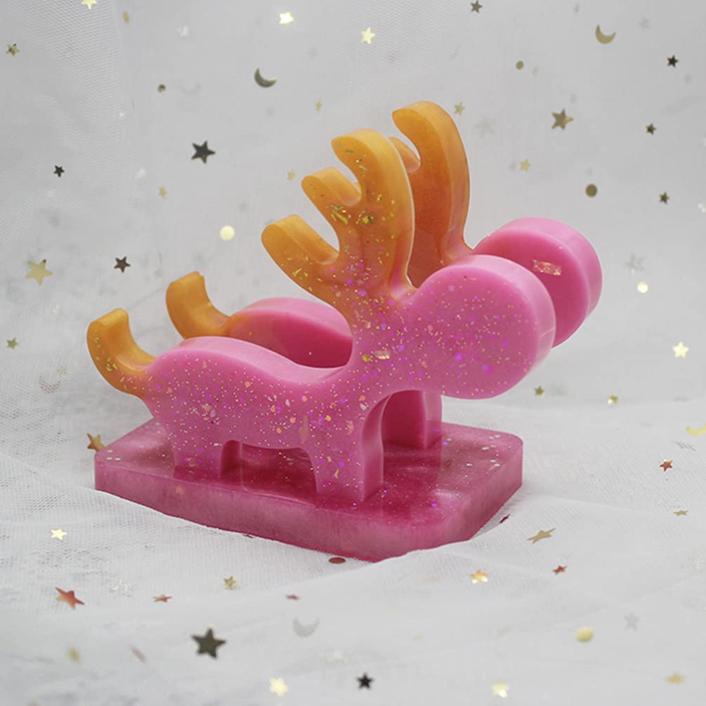 Healifty DIY Elk-Shaped Phone Stand Mold - Handmade Craft Bracket for DIY Phone Holder - Perfect for Home, Office, and Gift Making