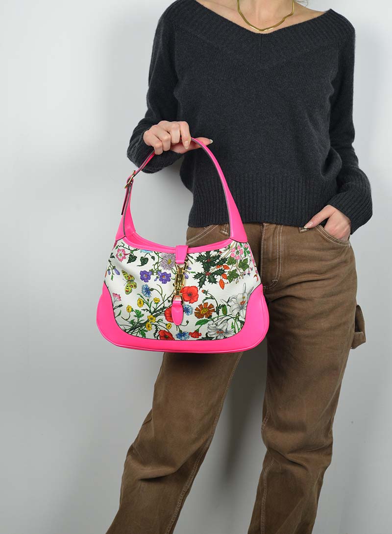 Gucci Jackie 1961 Fuchsia Leather Shoulder Bag - Luxury Designer Handbag for Women | Perfect for Work, Travel & Evening Events