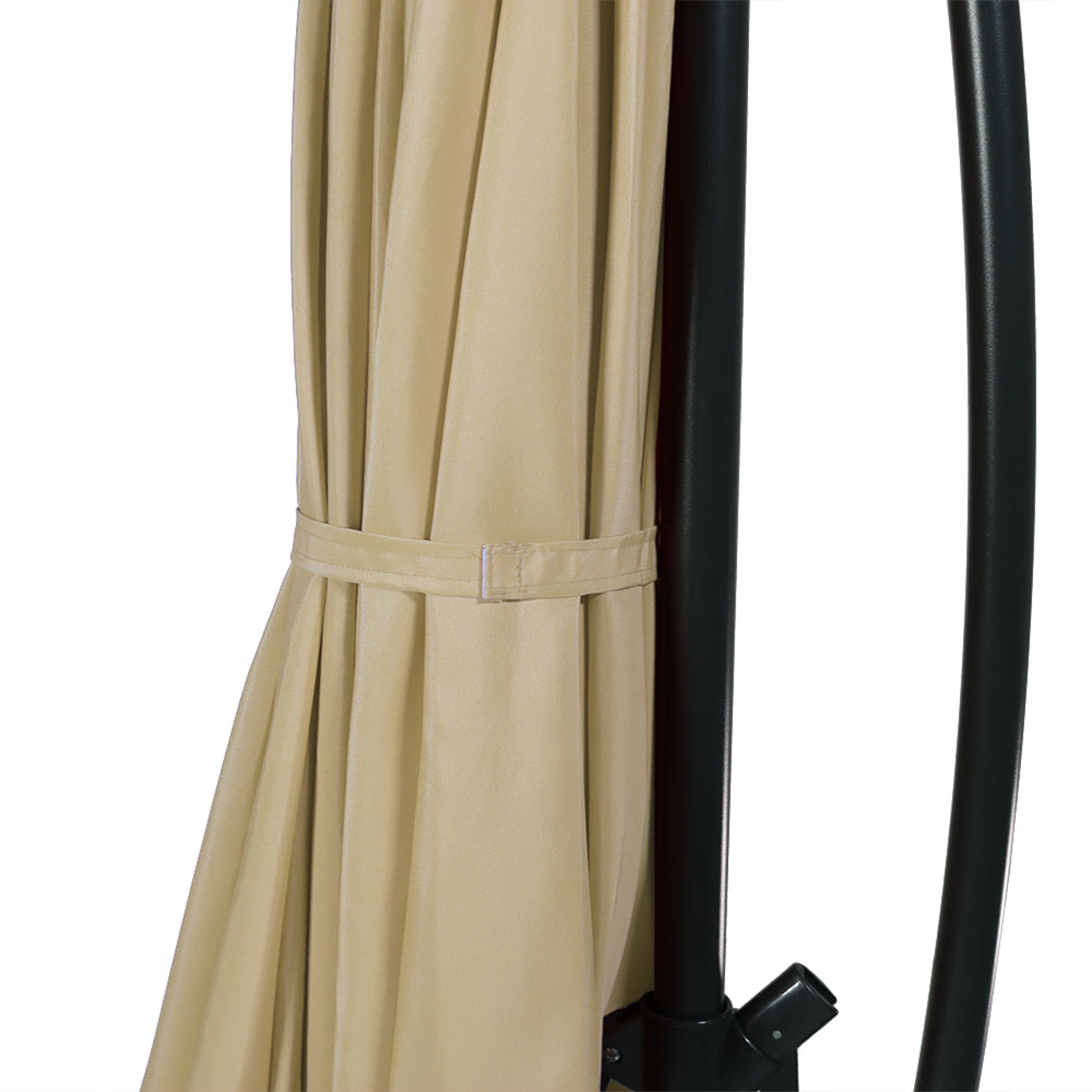Sunnydaze 10-Foot Solar-Powered Cantilever Offset Patio Umbrella with Cross Base - Perfect for Poolside, Backyard, and Outdoor Dining Areas