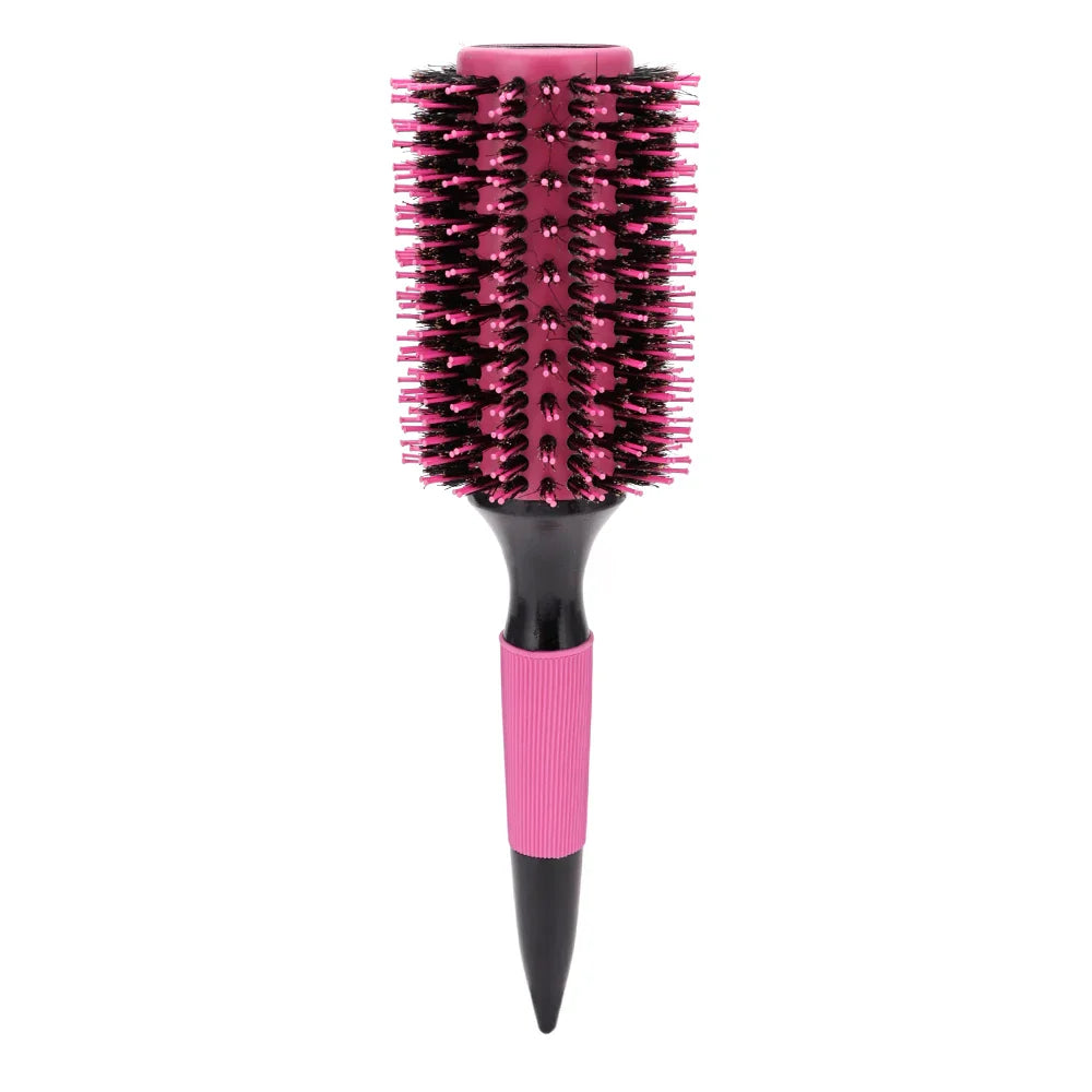 Professional Round Hair Brush with Nylon Bristles - Perfect for Blowouts, Styling & Smoothing Hair at Home or Salon