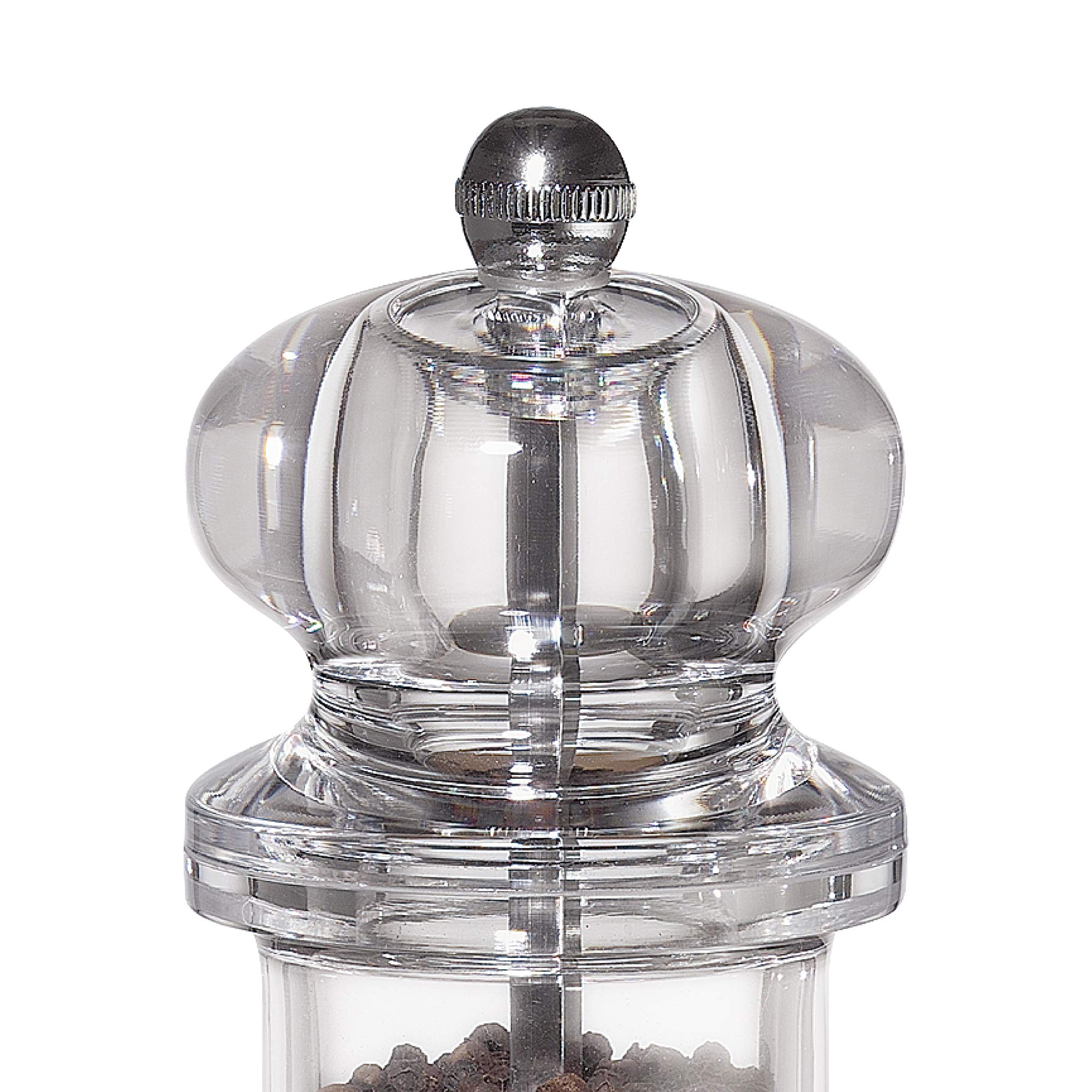 Premium 5.5-Inch Clear Acrylic Mini Pepper Grinder Mill - Classic Manual Spice Grinder for Kitchen, Dining Table & Travel - Perfect for Freshly Ground Pepper on Salads, Steaks & Pasta Dishes