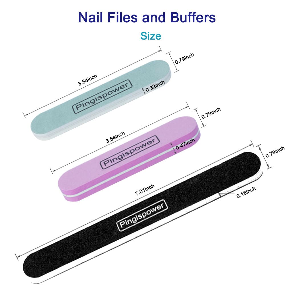15PCS Professional Nail File Kit - 100/180 & 600/3000 Grit Nail Buffer Block for Natural & Acrylic Nails, Dual Sided Washable Manicure Tools - Perfect for Home Salon, Nail Art DIY & Professional Nail Care