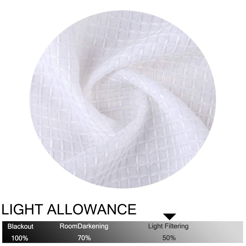 CAROMIO 30 Inch Waffle Woven Cafe Curtains - Textured Tier Kitchen & Bathroom Window Treatments, White - Perfect for Small Windows, Farmhouse Decor, and Cozy Home Style