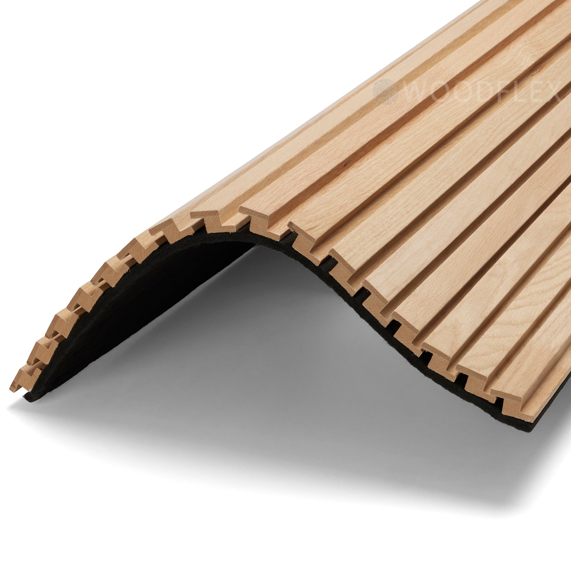 Premium WOODFLEX Z-Style Acoustic Wood Slat Panel - 3-Sided Full Wrap Oak Veneer - 2700mm x 600mm - Soundproof Wall Panels for Home Theater, Office & Recording Studio