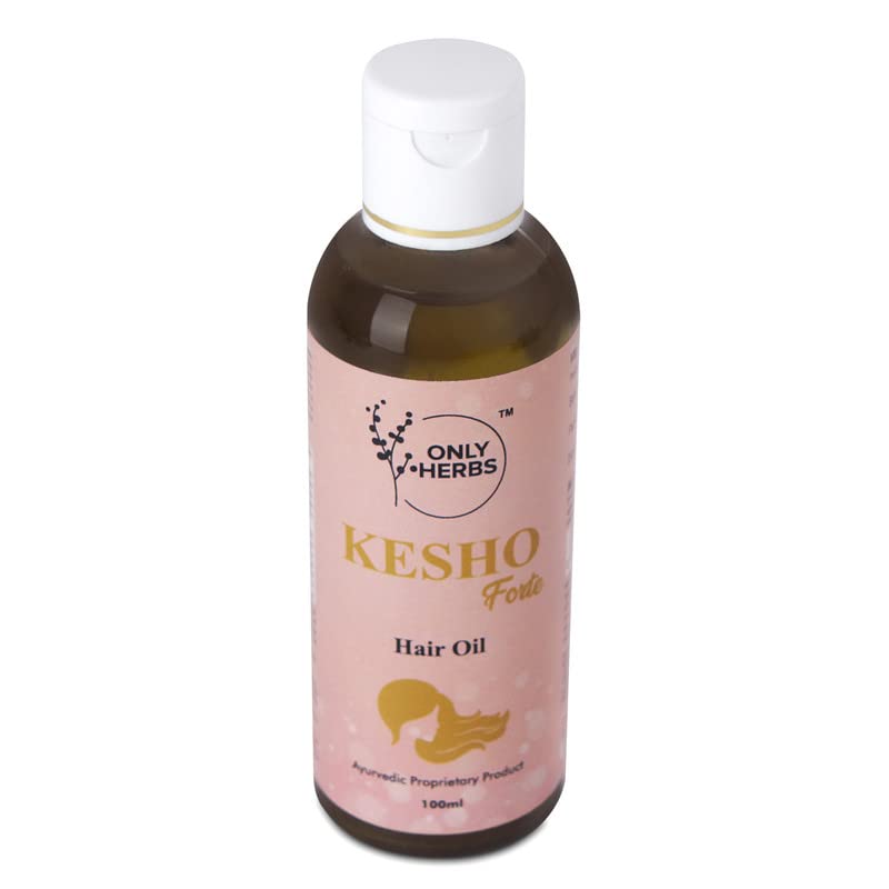 OnlyHerbs Kesho Forte Hair Oil - Ayurvedic Brahmi & Bhringraj Blend for Hair Fall Control - Natural Nourishing Oil for Men & Women - Promotes Healthy Hair Growth - All Natural Ingredients - Pack of 1 - Perfect for Daily Scalp Massage & Hair Care Routine