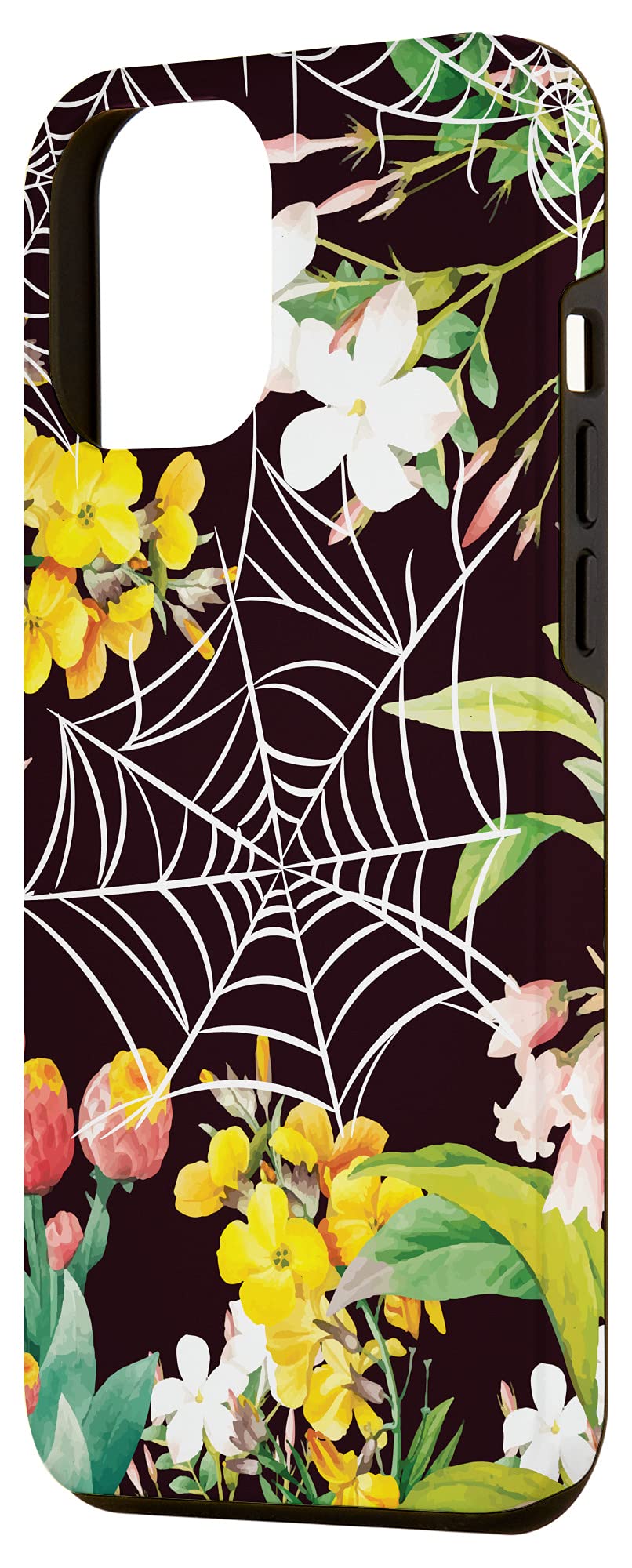 iPhone 12 Pro Max Case - Spiderweb Wildflower Design, Colorful Floral Pattern Protective Cover | Perfect for Daily Use, Travel & Outdoor Activities