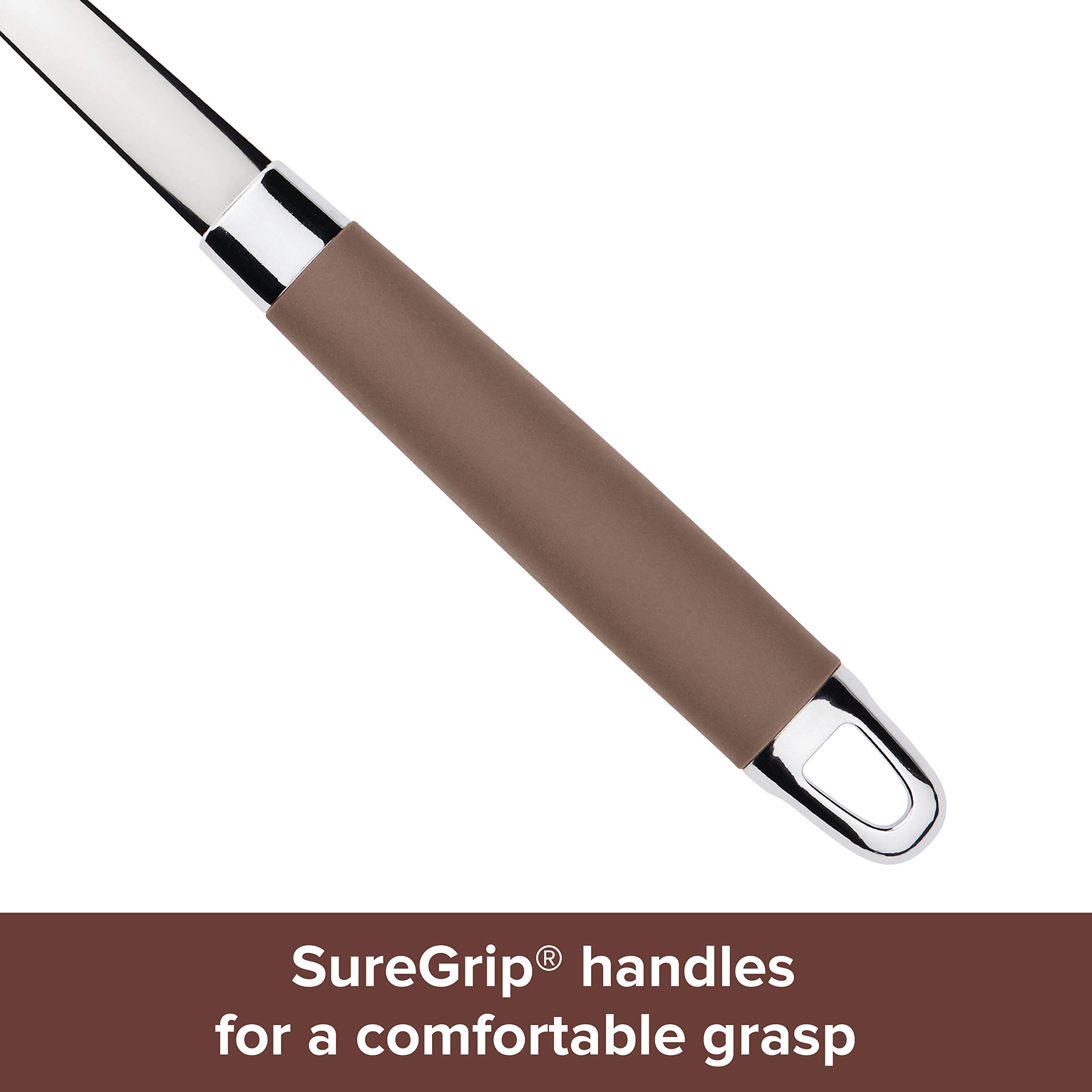 Anolon SureGrip Nonstick Silicone Spatula and Spoonula Set - 2 Piece Bronze Cooking Utensils for Baking, Flipping Pancakes & Stirring Sauces