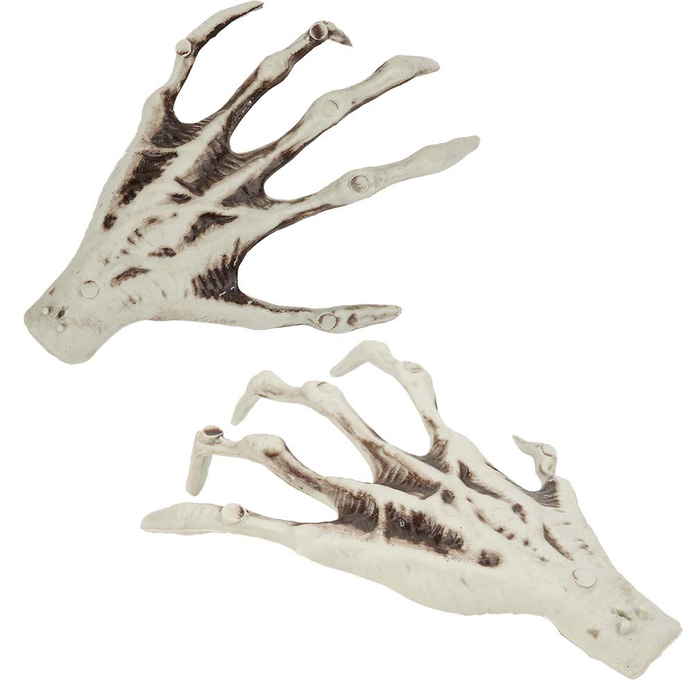 Realistic Halloween Skeleton Hands Decor - 2Pcs Lifelike Bone Hand Props for Haunted House, Party & Home Decoration | Perfect for Halloween Parties, Themed Events & Spooky Home Decor