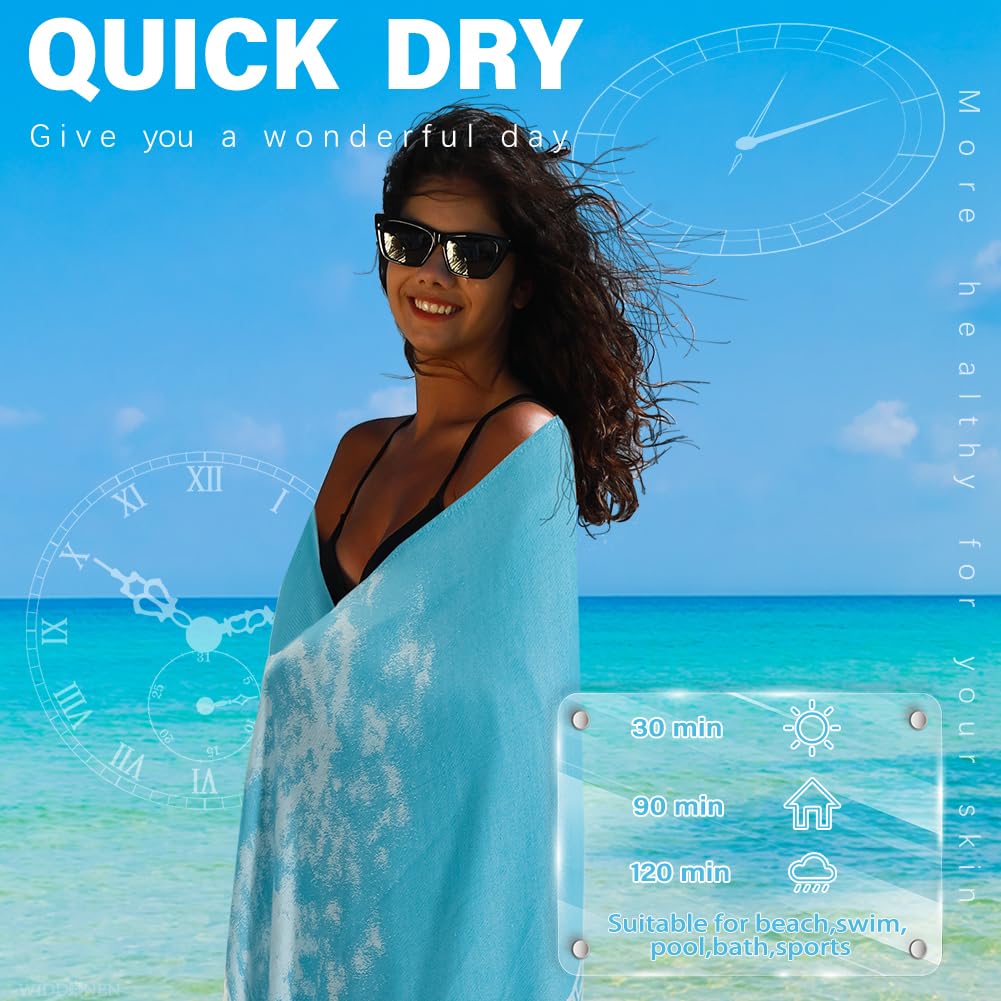 Premium Turkish Beach Towel - Extra Large, Lightweight & Quick Dry - Absorbent Cotton Bath & Swim Towel - Oversized Sand-Free Pool & Beach Accessories - Perfect for Adults, Travel & Outdoor Activities